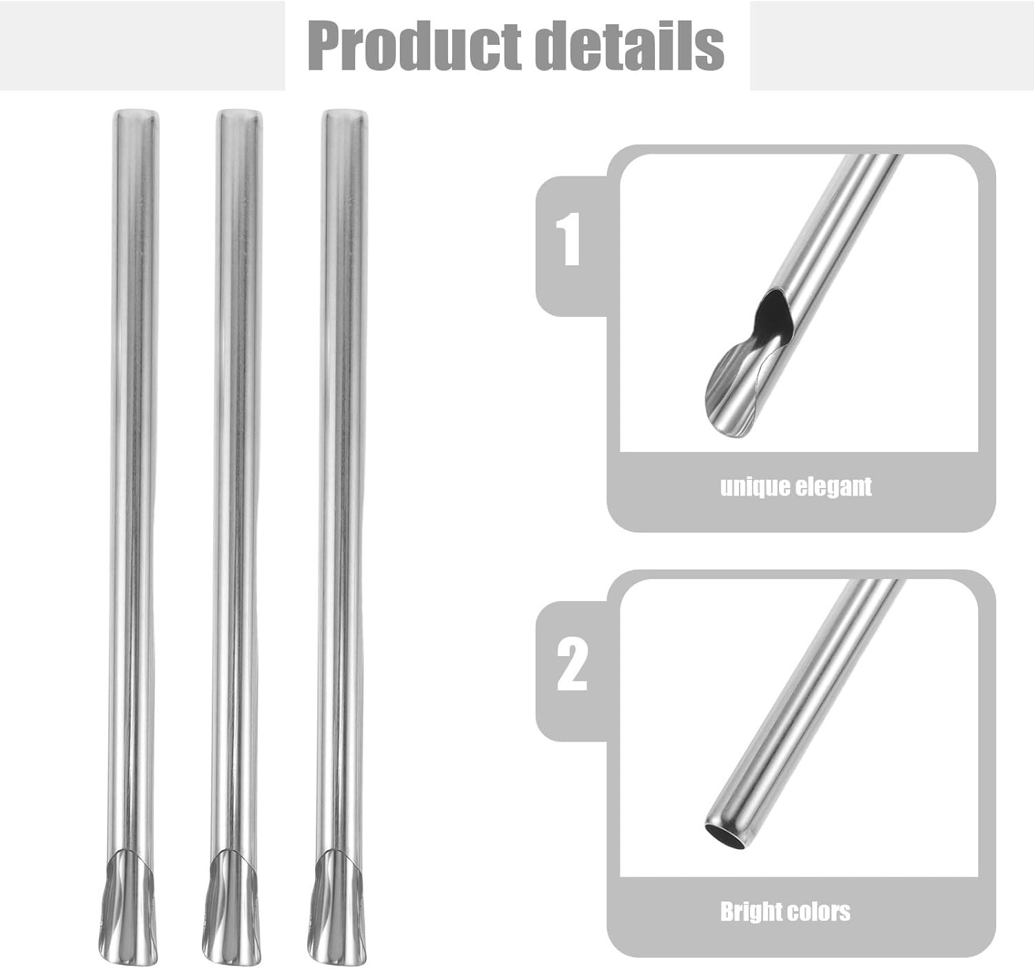 ABOOFAN 8Pcs Slushie Straws: Small Stainless Steel Straws - Reusable Smoothie Drinking Utensils for Shave ICES Shakes and Thick Slushes image number 4
