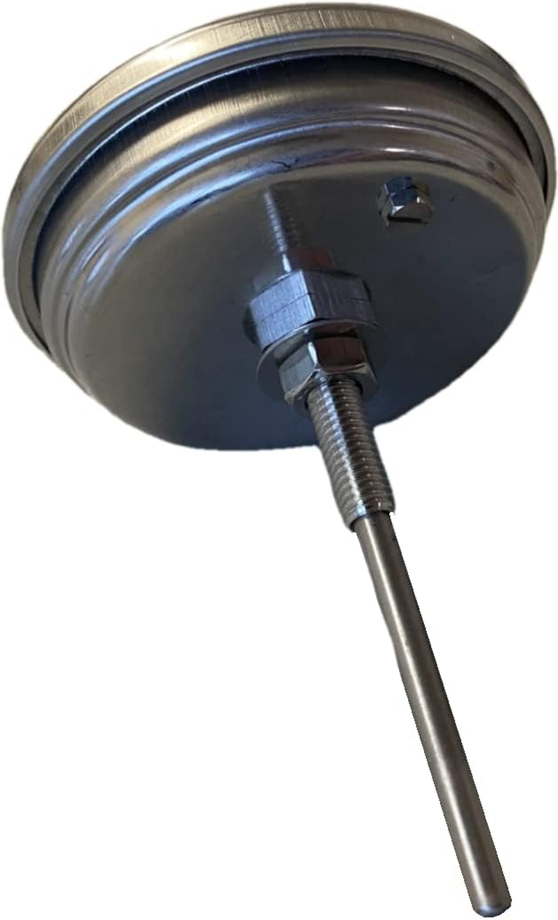 Lavalock Black Face BBQ Grill Thermometer 50F-900F High Temp Range Heavy Duty Premium Quality Smoker Thermo 2 Inch or 3" M8 (9/32") 3 Inch Stem (3 In. Black Face) image number 1