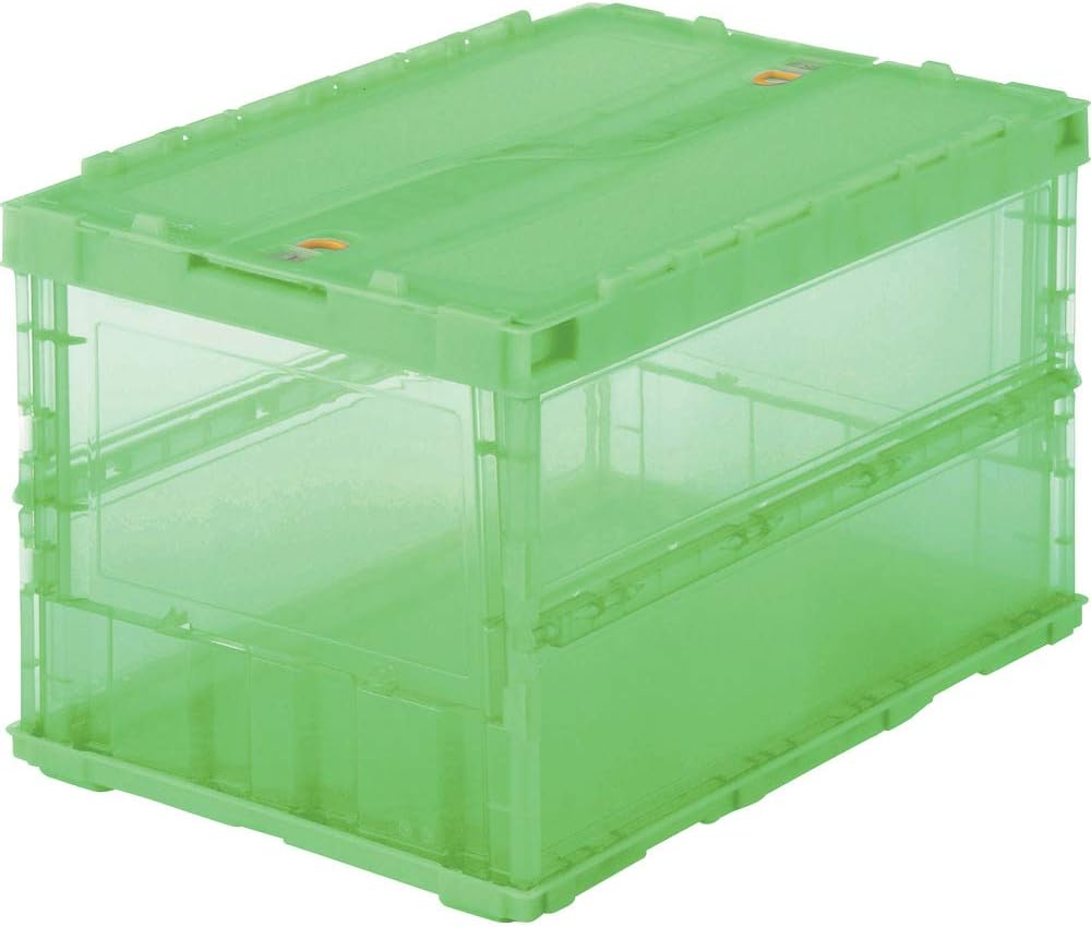 TRUSCO TR-C20B-DB Thin Folding Container, 6.1 Gal (20 L) with Locking Lid, Dark Blue TR-C20B-DB Storage Box