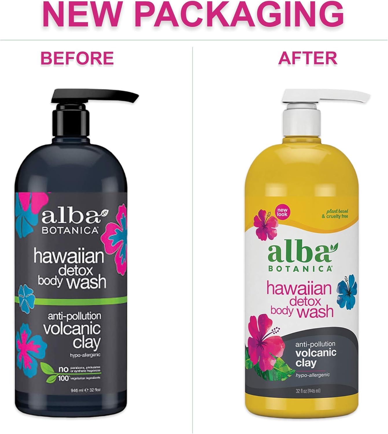 Alba Botanica Hawaiian Detox Body Wash, Anti-Pollution Volcanic Clay, 32 Fl Oz (Pack of 1) image number 2