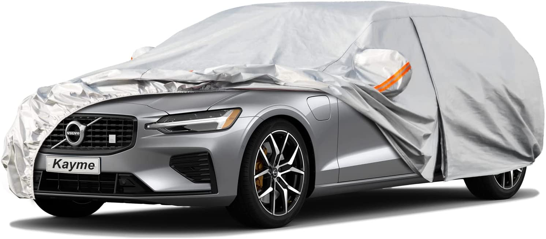Kayme 6 Layers Station Wagon Car Cover Waterproof All Weather, Outdoor Full Cover with Zipper Door, Universal Fit for Volvo V60, BMW 3 Series Touring, Audi A4 Avant Allroad (178-190 Inch). image number 6