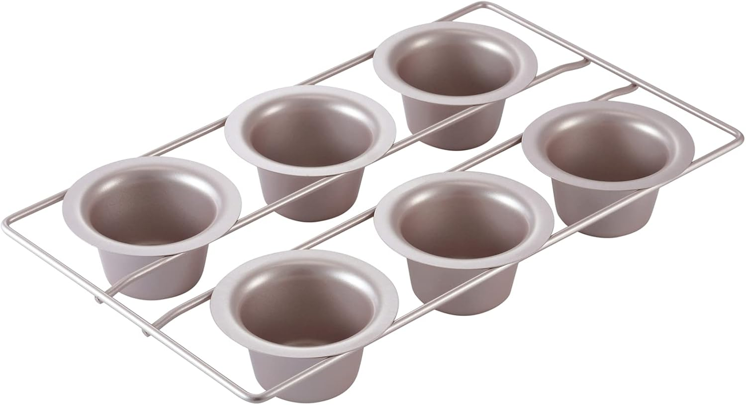 CHEFMADE Popover Cake Pan, 6-Cavity Non-Stick Yorkshire Muffin Cupcake Pan Bakeware for Oven Baking (Champagne Gold) image number 3