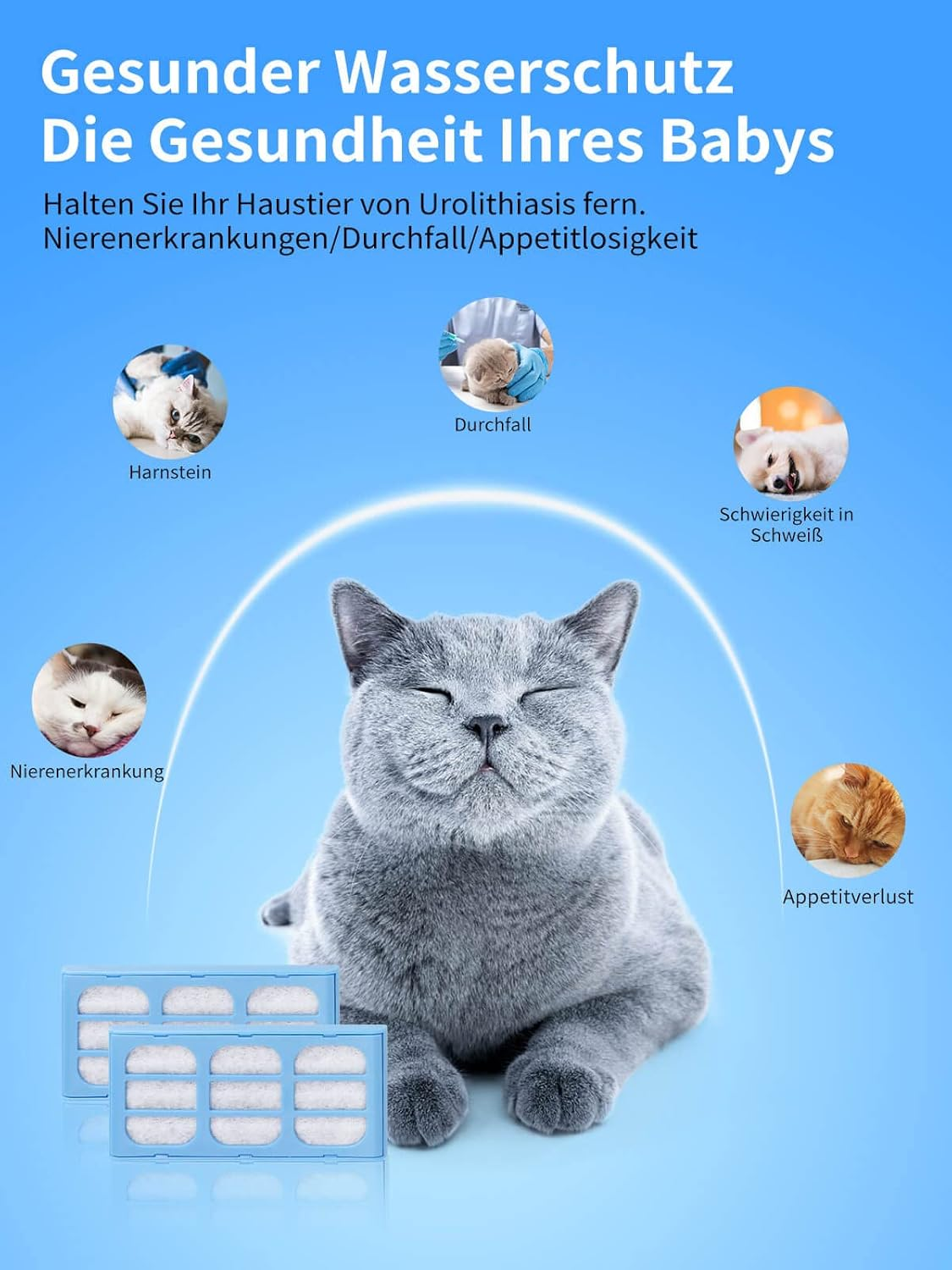 ANKA Replacement Filter for Catmates, Filter Compatible with Catmates Dogmates Fountain, Cat Fountain Filter, Pack of 12 image number 6