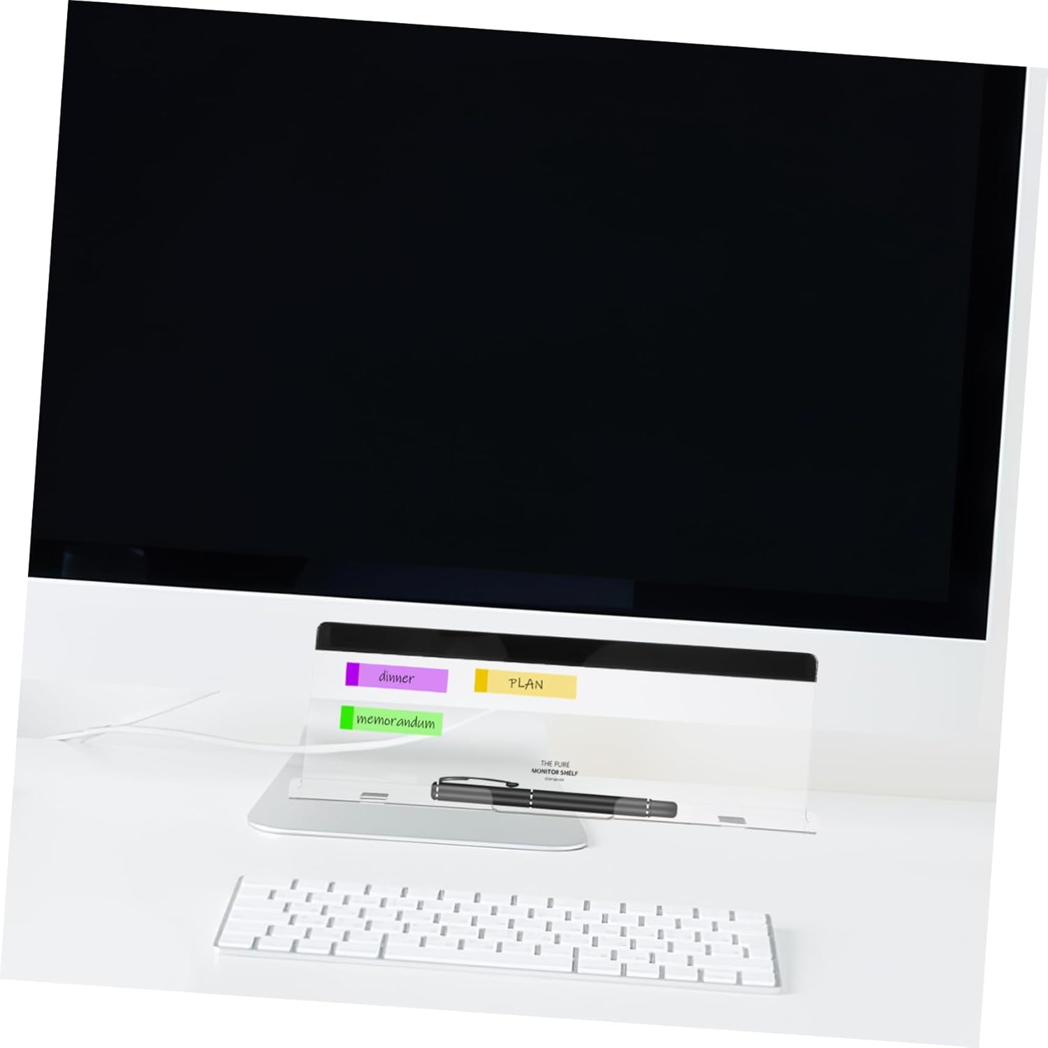 GETAJGHSD Monitor Memo Board Message Board for Computer Screen under Monitor Storage Organizer Easy Use Memo Reminder Panel for Office Desk and Note Holder