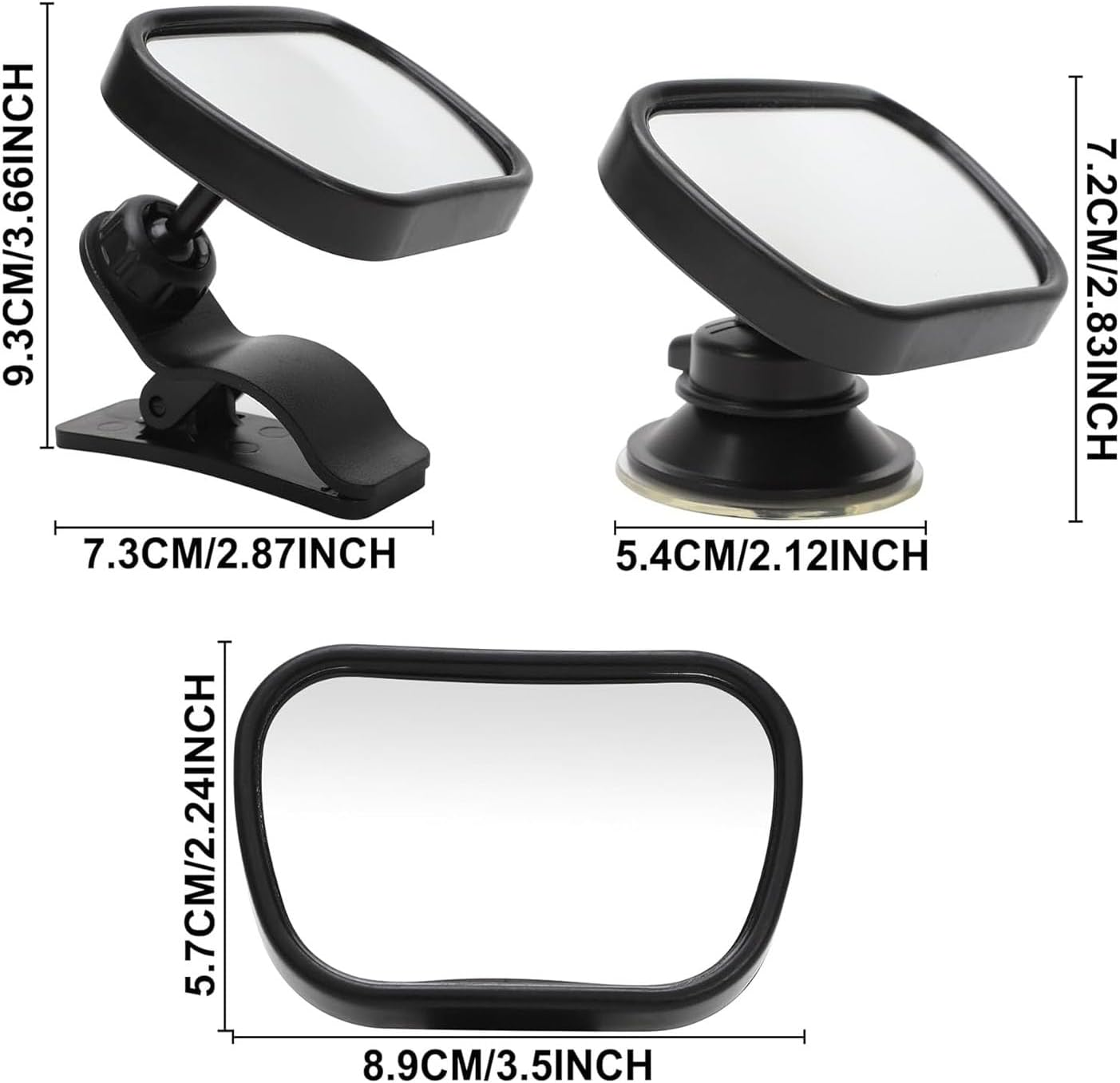 360&deg; Swivel Car Rear View Mirror,Baby Car Mirror,Shatterproof Adjustable Car Baby Rearview Mirror to See Rear Newborn,Babies,Infants and Kids,Easy to Install image number 6