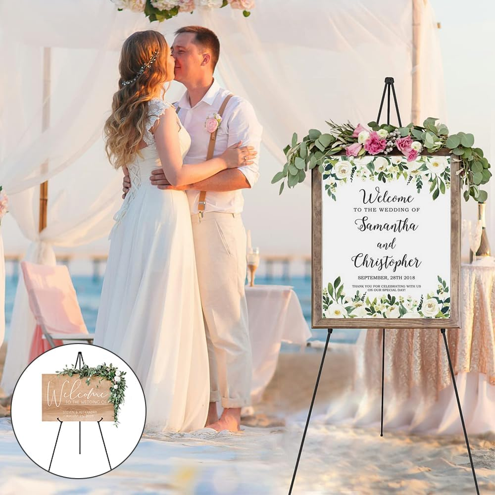 TOMVAES Art Display Easels with Adjustable Function, Portable Metal Painting Easel, Tripod Metal Display Stand for Home School Supplies Shop and Various Ceremonies 63 Inch (Black) image number 4