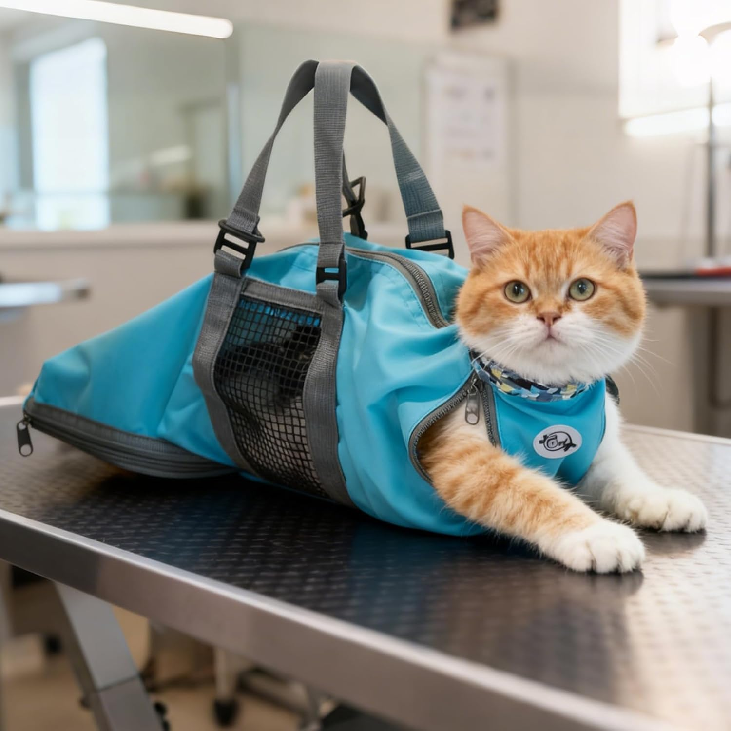 Cinf Cat Nail Clipping Cleaning Grooming Restraint Bag No Scratching Biting for Bathing Nail Trimming Injecting Examining image number 2