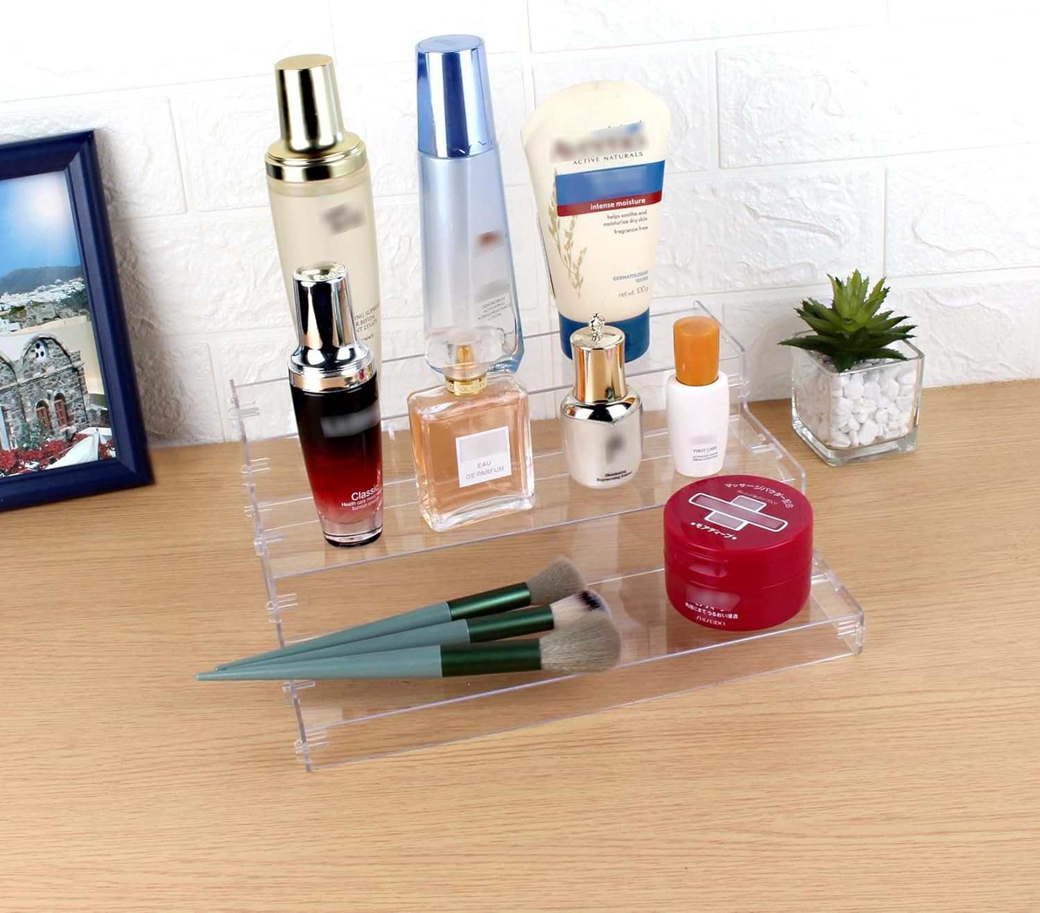 Evron Pantry Organization and Storage Clear Plastics Spice Rack Organizer for Cabinet & Countertop (ASSEMBLY REQUIRED) 3 Tier Versatile Tierd Shelf 10.5'' Clear Snap-In Assembly 1Pack image number 5