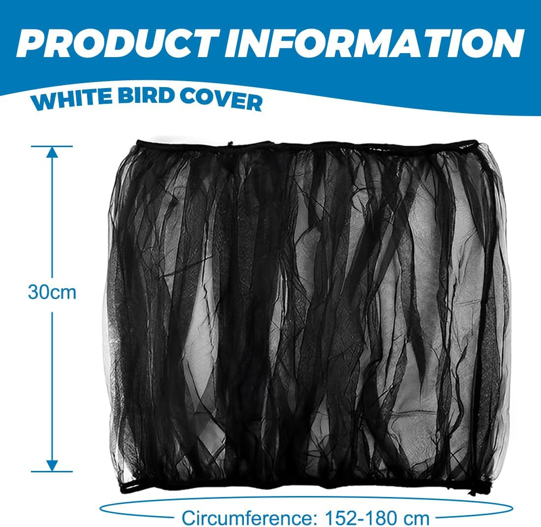JEYORZY 1 X Bird Cage Cover, Adjustable Bird Cage Cover, Bird Cage Seed Catcher, Protective Net for Bird Cages, Parrots, Nylon Mesh, Suitable for Cages with a Circumference of 152-180 Cm, Black-L - Black-L image number 6