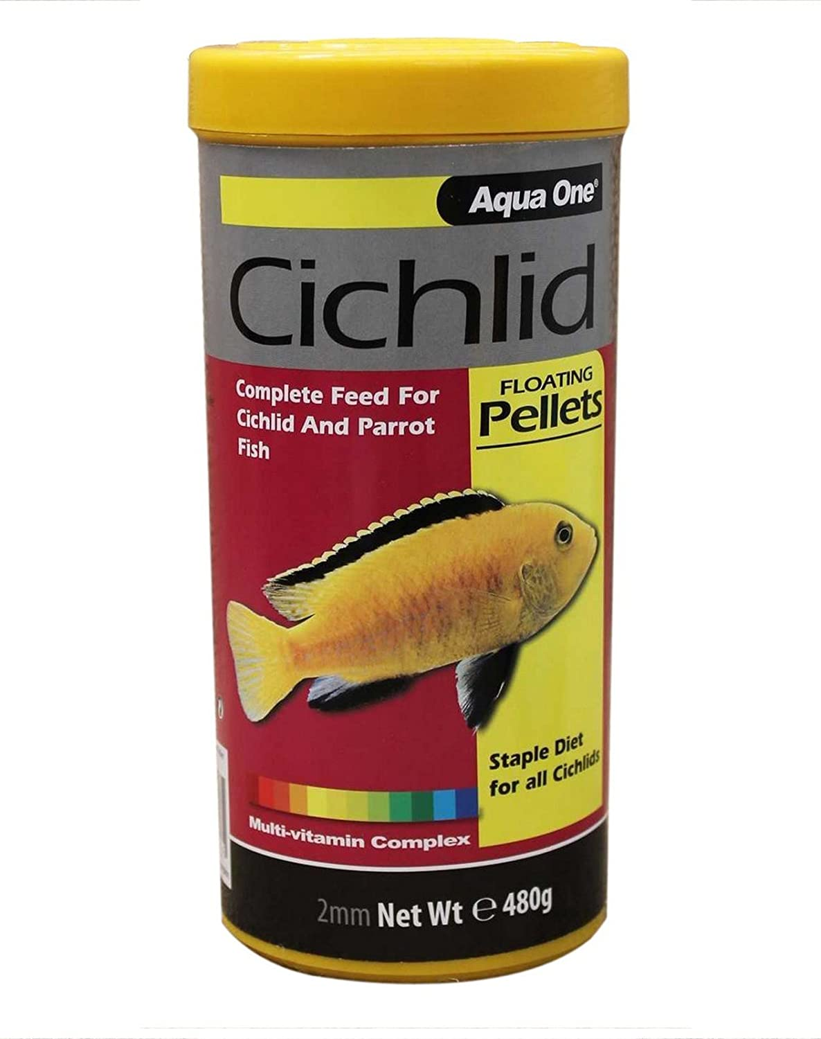 Cichlid Floating Pellet Food 2Mm 480G Fish Food 11543 Aquarium Aqua One