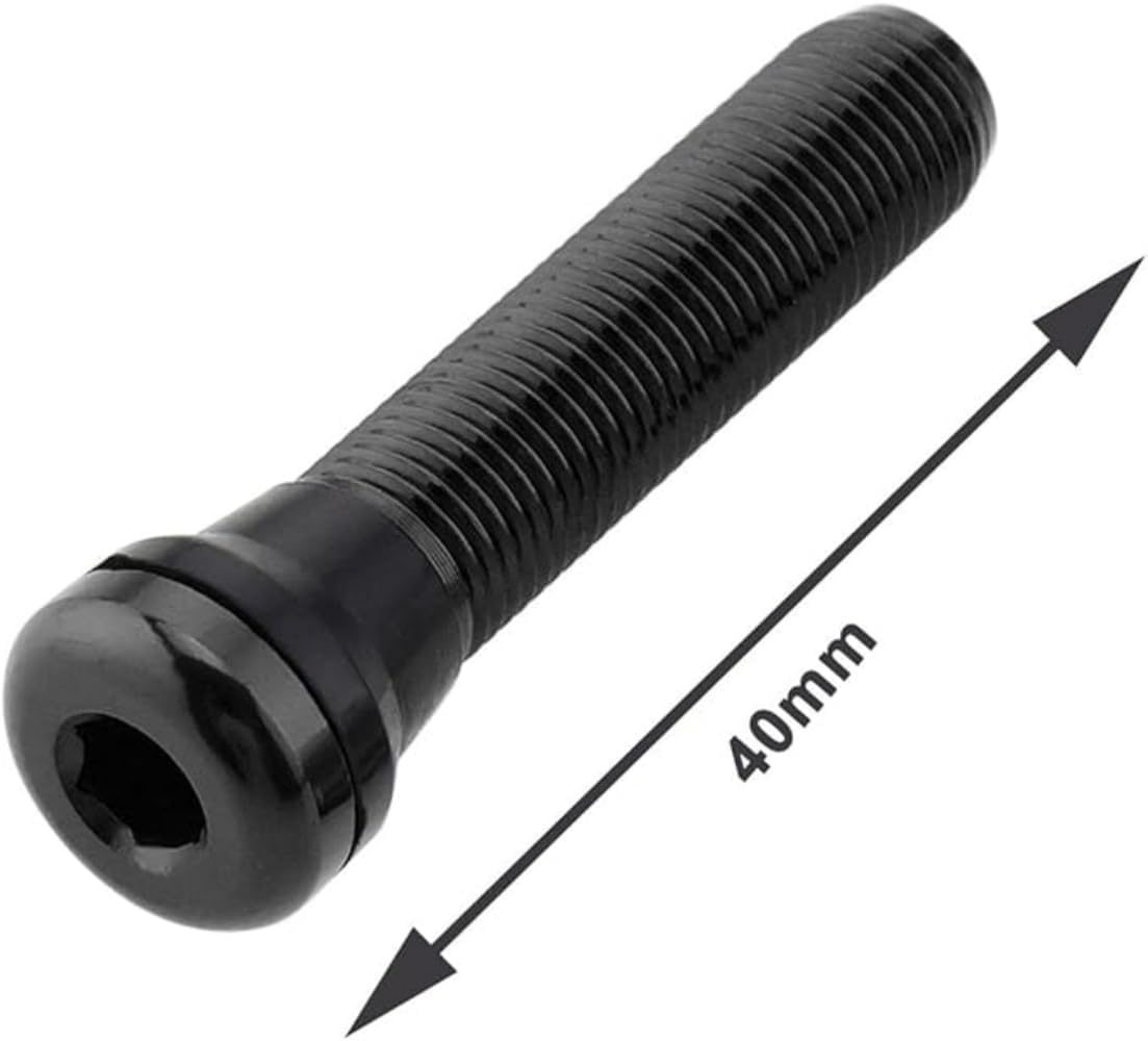 2Pcs 44Mm Black Tubeless Air Valve Aluminum Alloy Tyre Valve round Base Small Size Valves for MTB Road Bike Tubeless Valve Stem (With Caps)