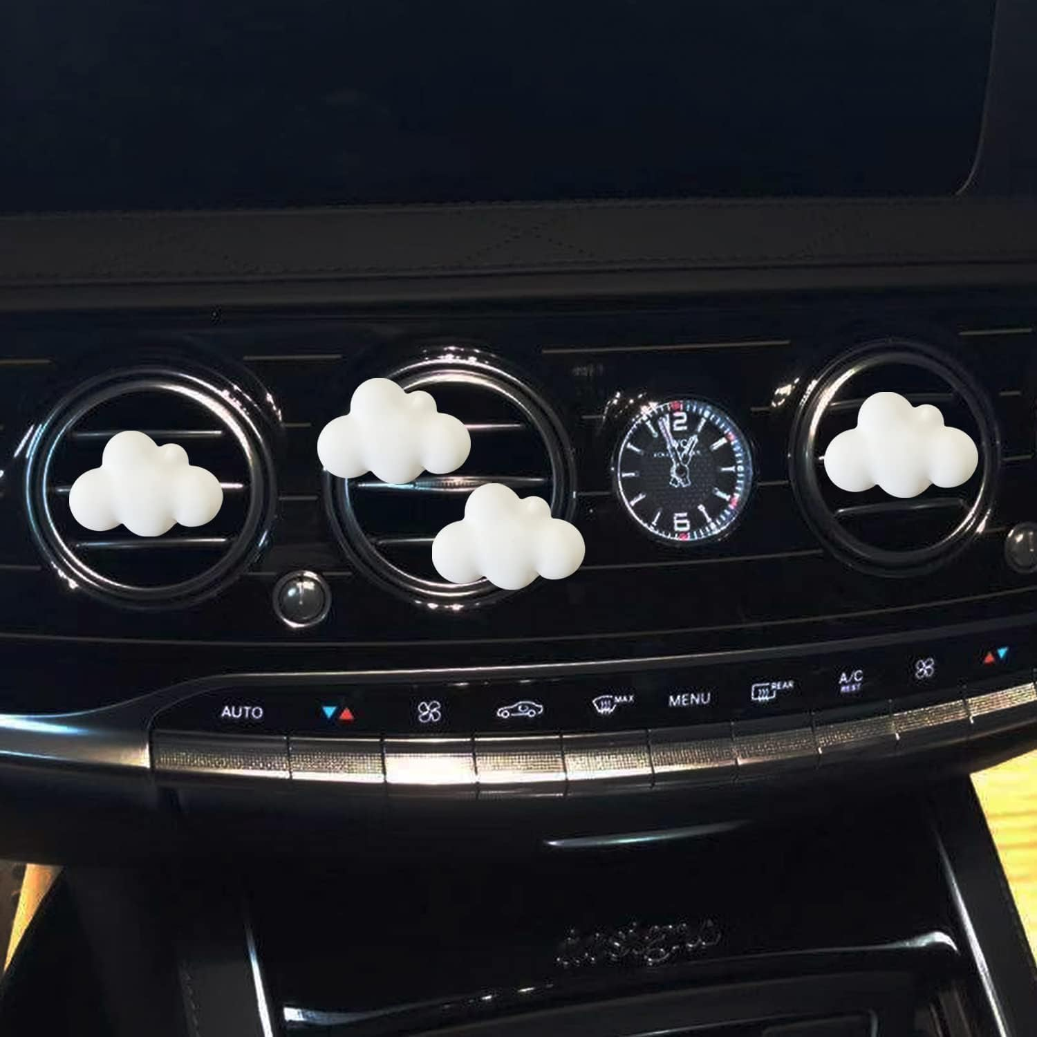 4 Pcs Cloud Air Vent Clips, Cute Cloud Car Unscented Air Fresheners Vents Clips Funny Car Diffuser Vent Clips Car Interior Decor Charm Cute Car Accessories Car Decoration image number 5