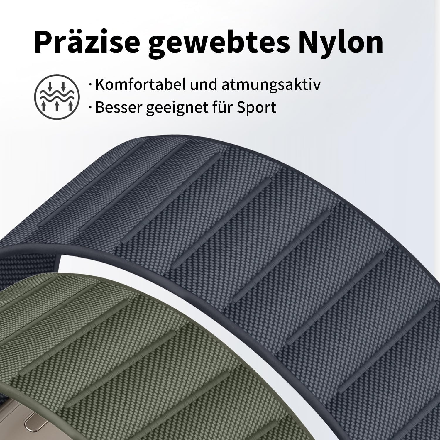 3 Pack Alpine Loop Compatible with Apple Watch Straps 40Mm 44Mm 46Mm 38Mm 42Mm 41Mm 45Mm 49Mm for Women Men, Nylon Sport Loop Replacement Band for Iwatch Ultra 2 1 SE Series 10 9 8 7 6 5 4 3 2 1 - Black/Green/Navy image number 3