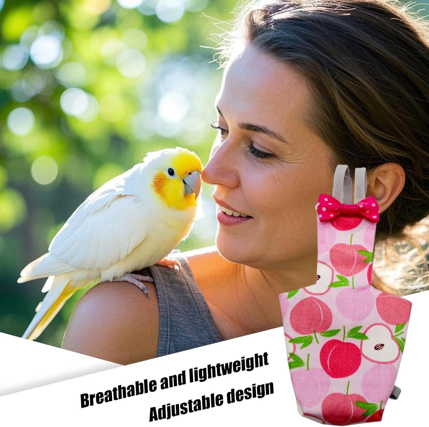 Reusable Parrots Nappy, Adjustable Soft Bird Nappy, Parrot Flight Suit, Reusable Pigeon Pants for African Budgies, Sun Parakeet image number 3