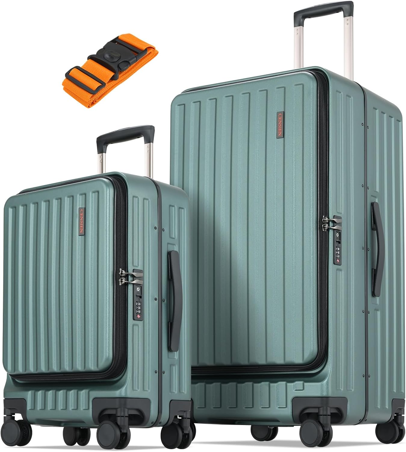 CENSIEN Checked Luggage, Large Suitcase 29 Inch Trunk Luggage with Spinner Wheels, Lightweight ABS+PC Hard Shell with Aluminum Frame, Top Opening, TSA Lock (Grey, 1PC)