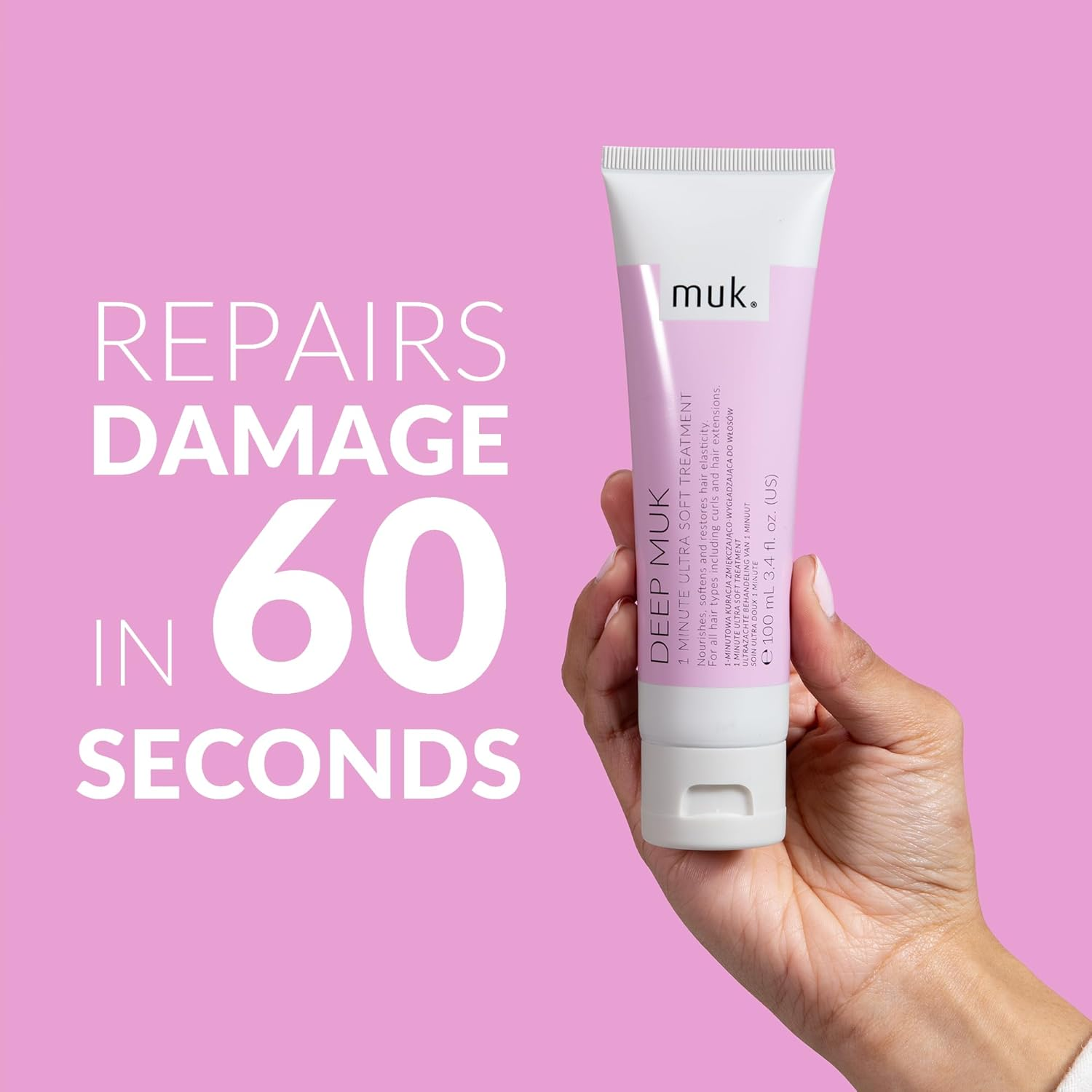 MUK. Deep Muk Ultra Soft 1 Minute Hair Treatment for All Types - Hair Treatment Nourishes, Softens, Hair Repair & Improves Elasticity. Hydrating Smoothing Formula for Shine, 100Ml image number 3