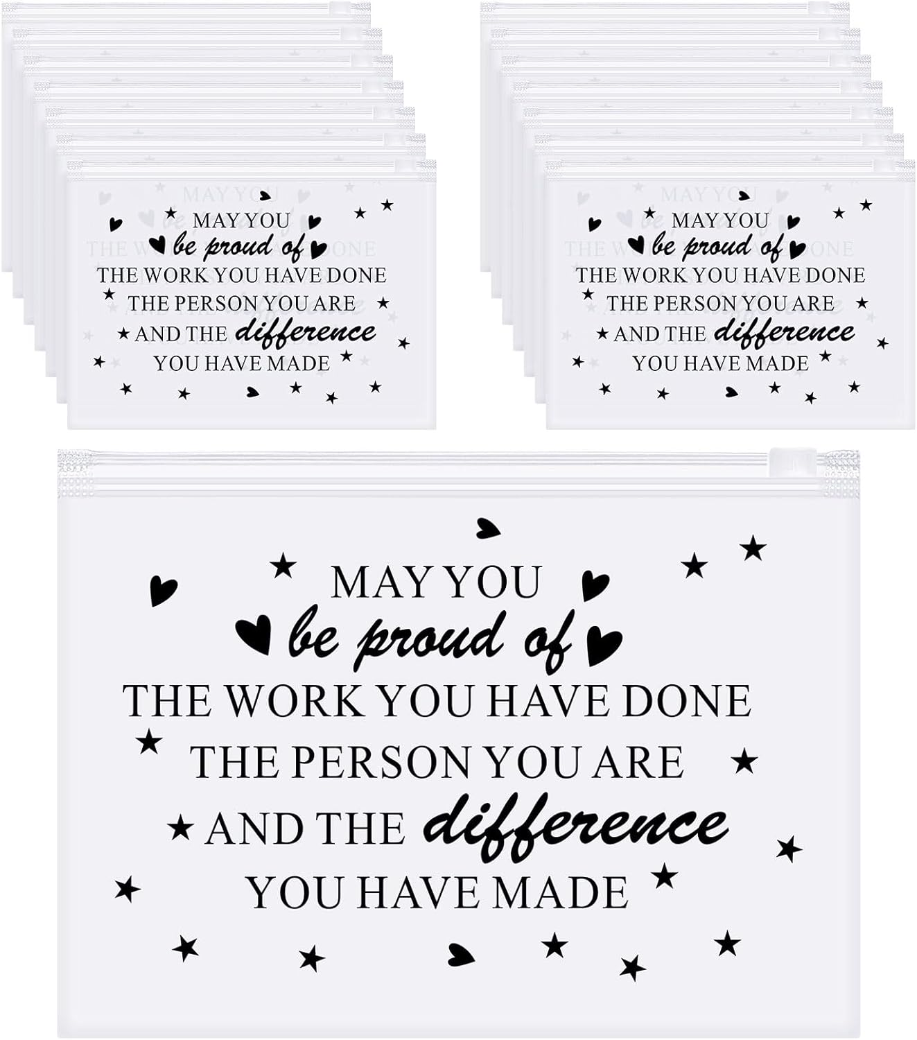 Sotiff 60 Pcs Makeup Bags Bulk Cosmetic Bag for Women Inspirational Thank You Gifts EVA Swag Bag Items Appreciation Gift Empowering for Staff Teacher Nurse Employee Mother(Proud,8 X 6 Inch) image number 3