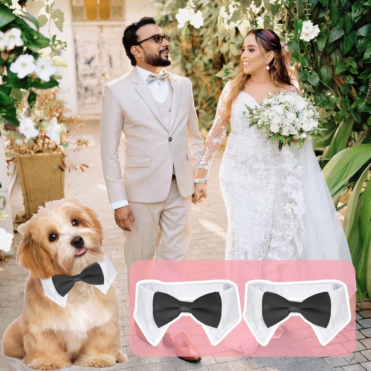 RELKLYU Pack of 2 Dog Dress Bow Tie, Pet Accessories, Creative and Funny Bow Tie, Adjustable Bow Tie, Animal Fancy Dress Supplies image number 4