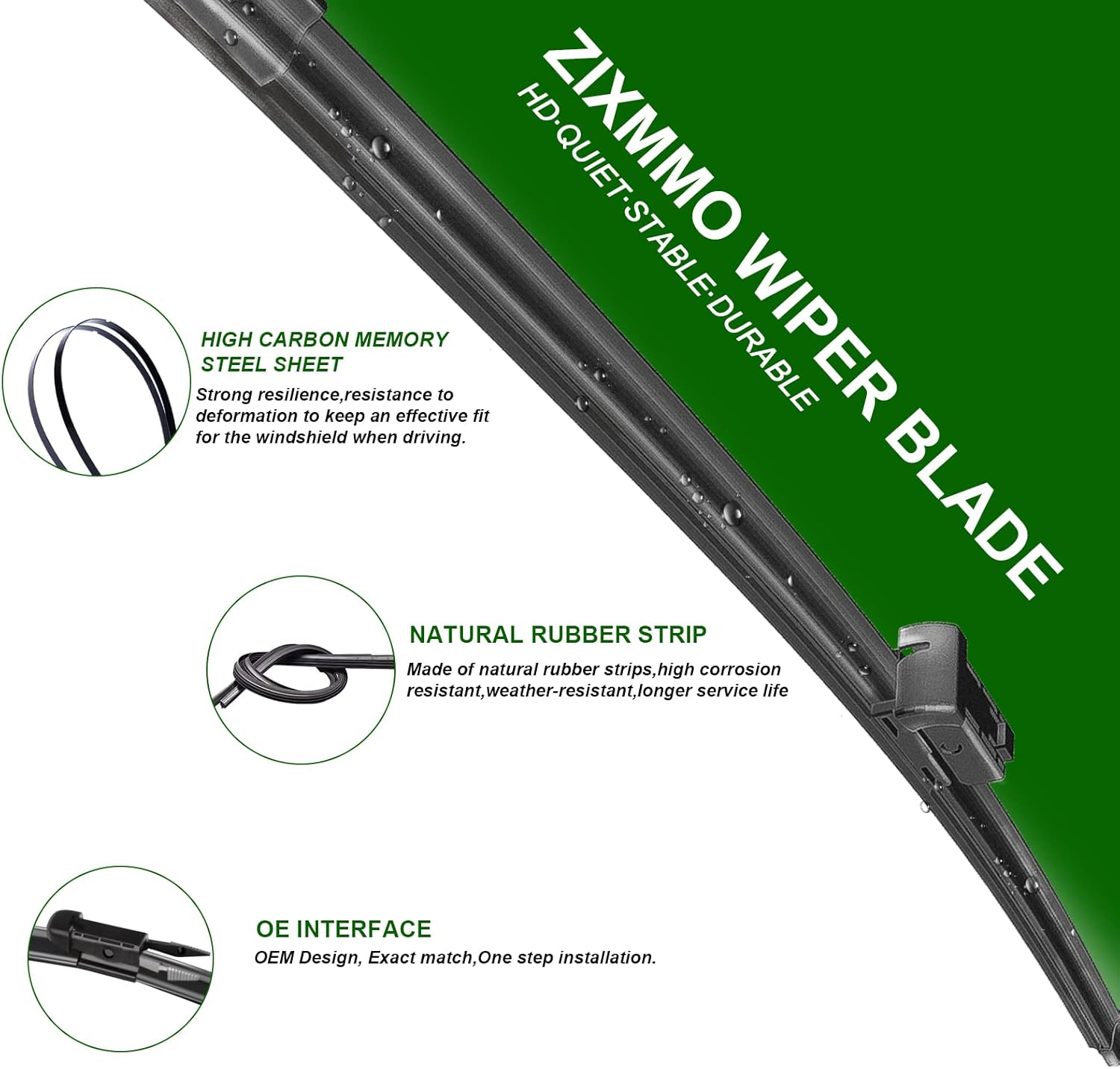 3 Windscreen Wiper Replacement for Escape 2008-2012 Original Equipment Windshield Window Wiper Blade - 20''+20''+12'' Pinch Tab (Set of 3) image number 6