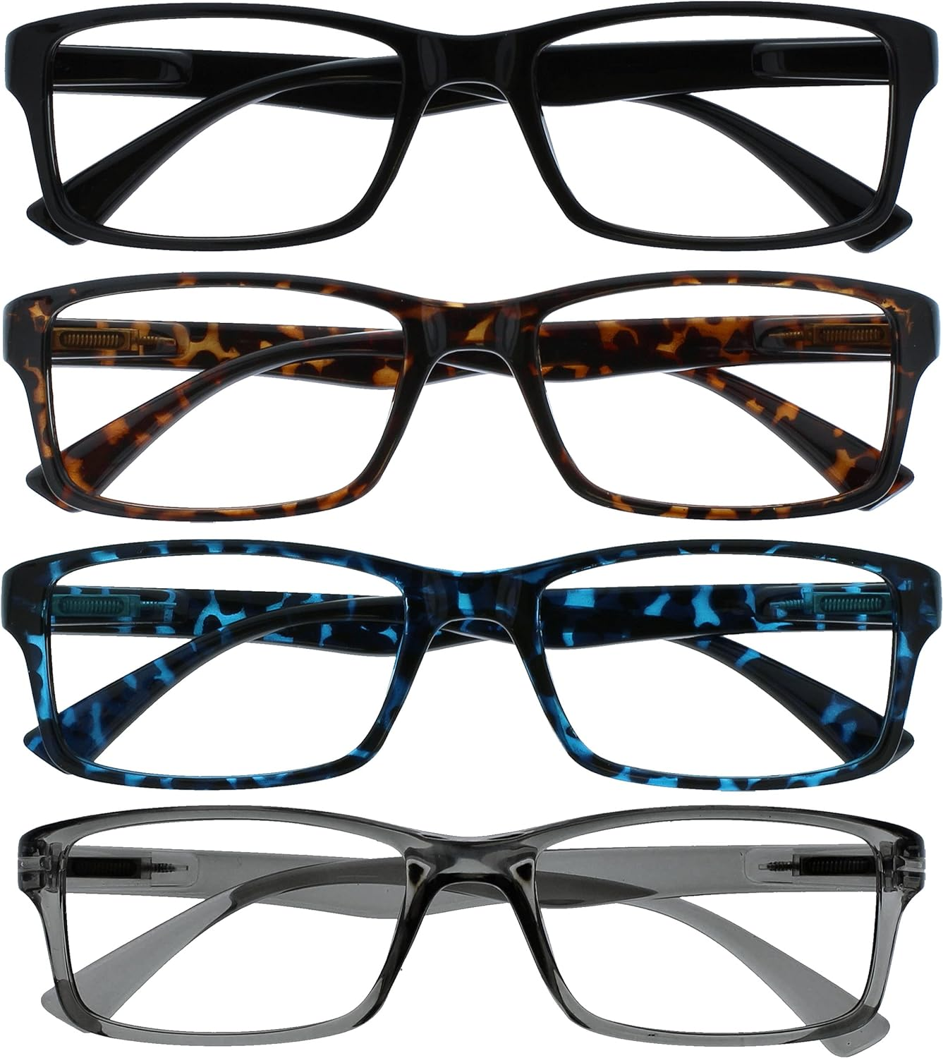 The Reading Glasses Company 2 Pack Readers Black Grey Designer Style Mens Womens RR92-17 +1.50