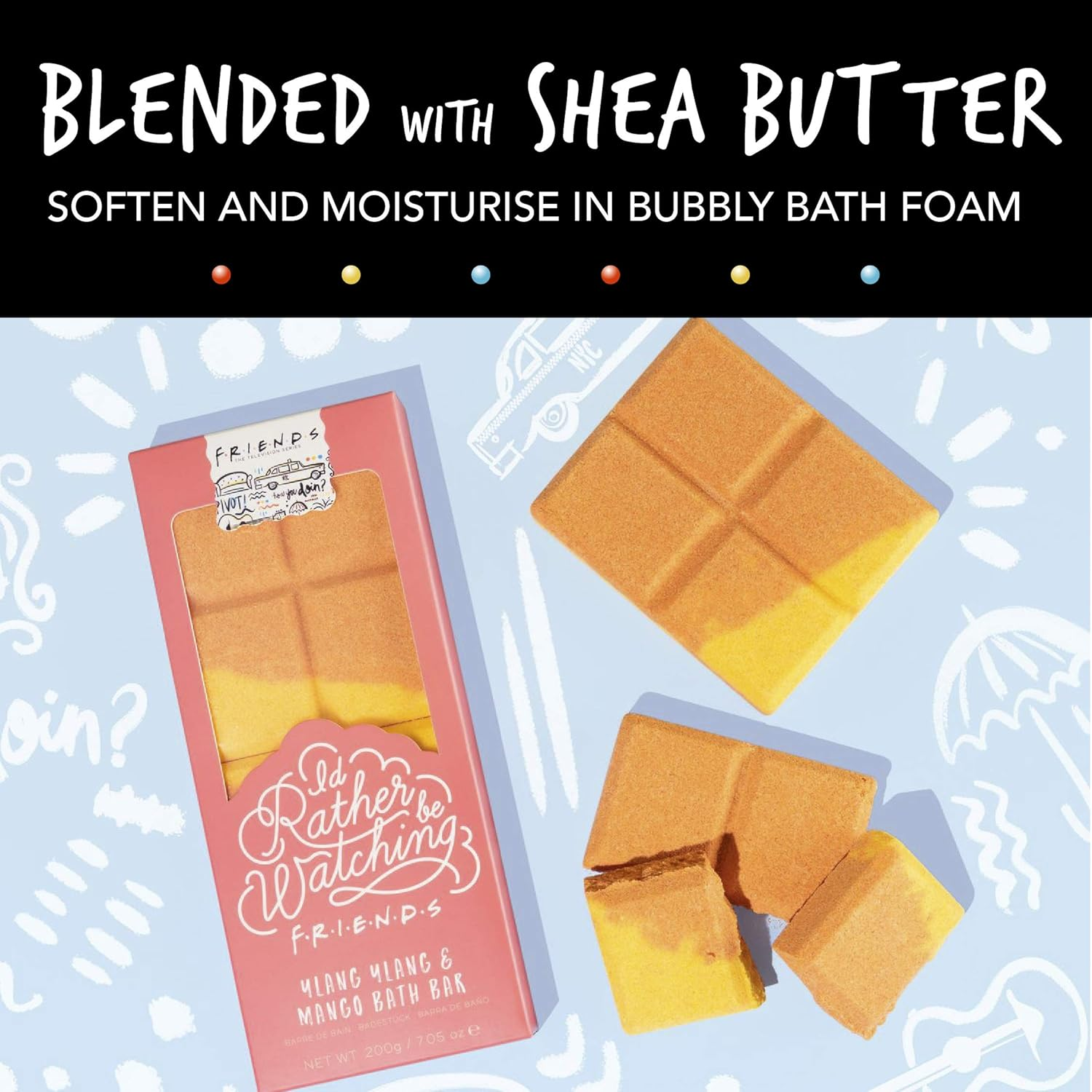 FRIENDS TV Show I'D Rather Be Watching Friends Bath Bar - Ylang Ylang and Mango Scented image number 1