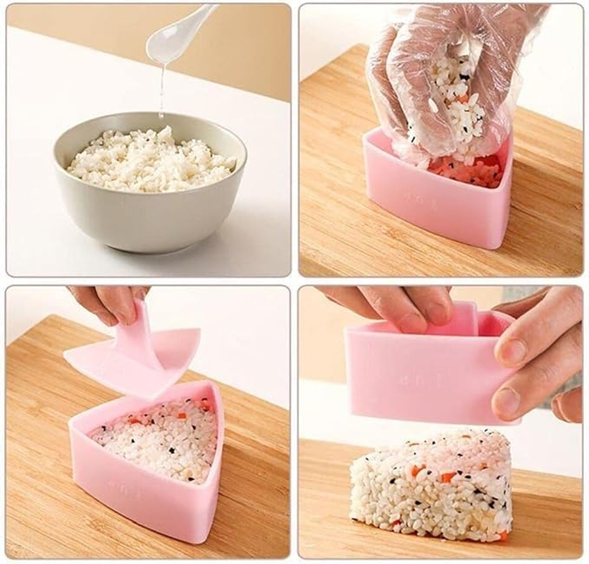 3Pcs Onigiri Mold Triangle Rice Ball Mold Sushi Makers,Triangular Onigiri Mold Rice Ball Mould,Onigiri Triangle Sushi Press Mold,Triangle Rice Ball Mold Maker,Triangle Sushi Mold Rice Ball Maker Mold image number 3
