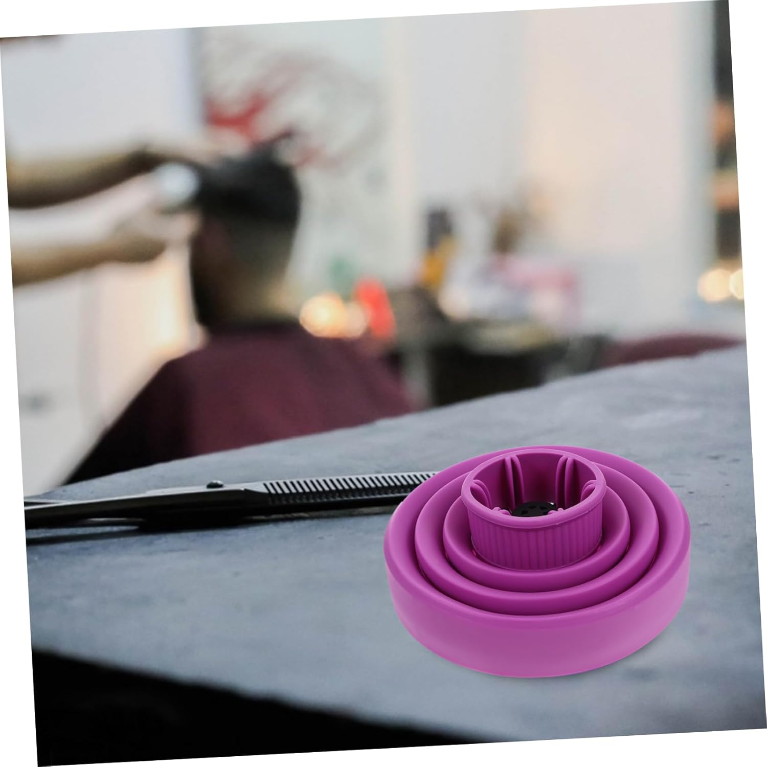 Retractable Folding Silicone Hair Dryer Diffuser Blow Dryer Accessory for Curly and Wavy Hair Compatible Home and Salon Use Purple image number 5