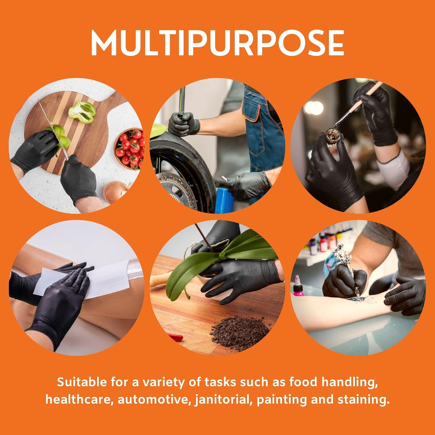 3Box (300Gloves) Black Nitrile Gloves image number 1