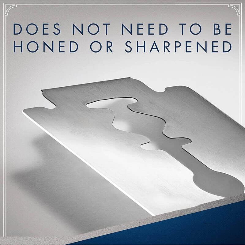 AIMALL 10 PCS Platinum Coated Double Edge Razor Blades, Ultra Sharp Stainless Steel Blades for Cut Throat Razors, Sensitive Skin Friendly, Individually Wrapped