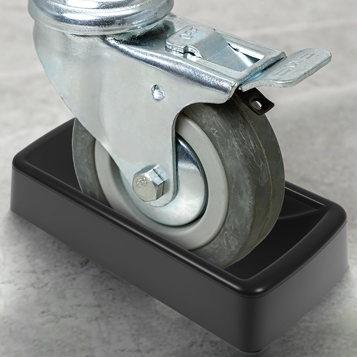 Rubber Jack Wheel Chock Dock Block Heavy Duty Stabilizer with Drain Holes Reusable Secure Fit Easy Installation for Caravans Trailers​..(Black,Large Size) image number 5