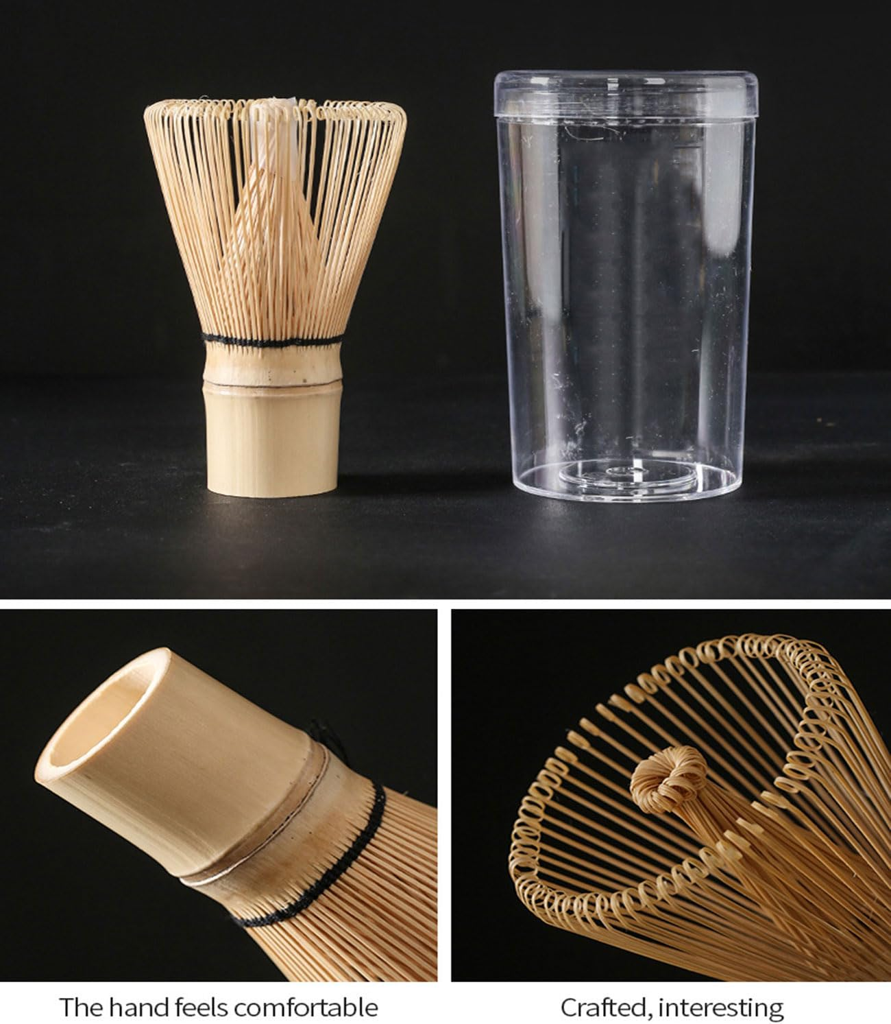 Matcha Tea Whisk Set, Traditional Handcrafted Bamboo Matcha Whisk Kit, Ceramic Whisk Holder, Scoop, Spoon, Natural Bamboo Tea Steeper Matcha Tools, Stirring Tea Drinking Experience Ceremony image number 3