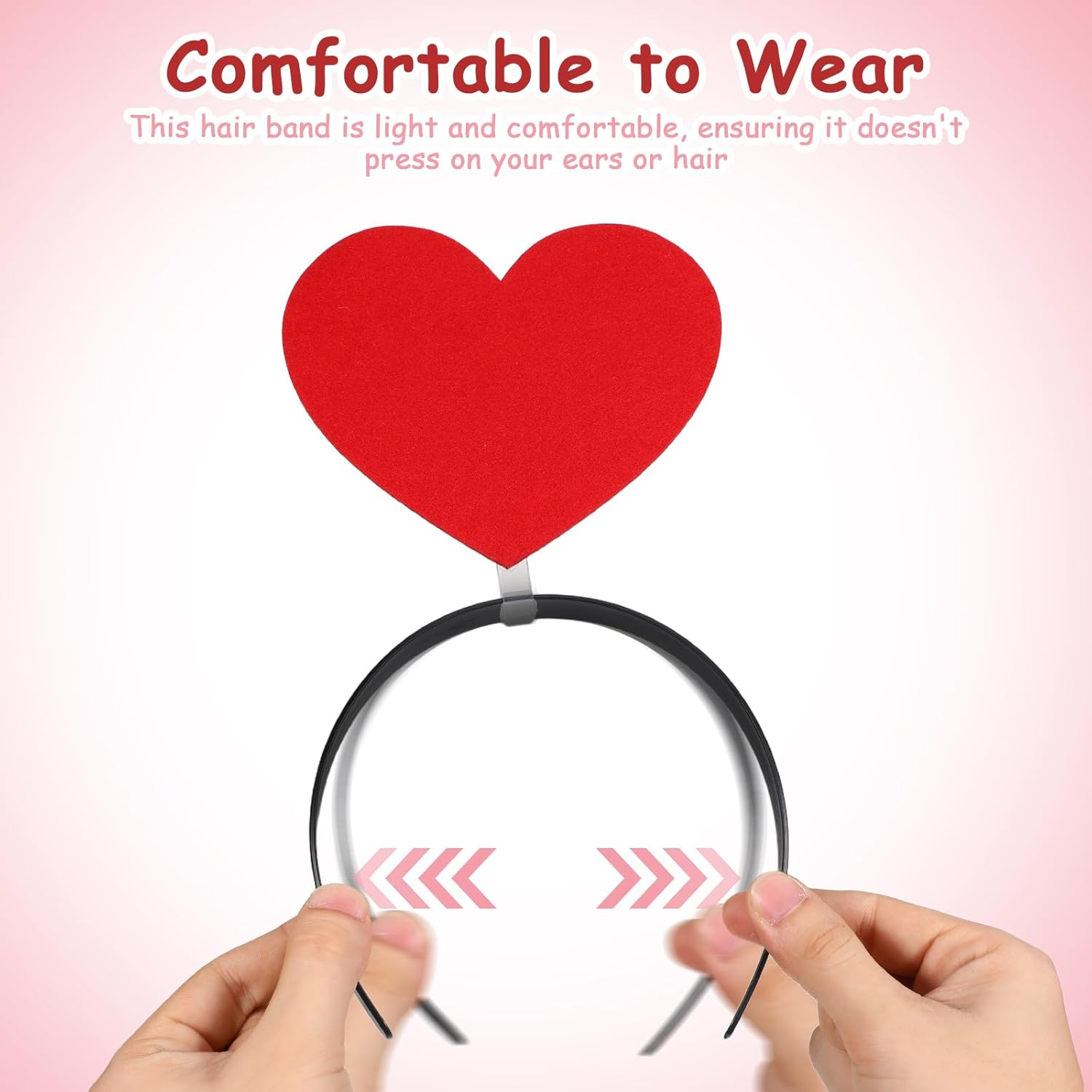 TOYANDONA 2-Piece Funny Headband Set: Hair Band, Heart-Shaped Hoops, Creative Halloween Headband, Carnival Headband Decoration for Festivals, Birthdays, Valentine'S Day Accessories image number 5