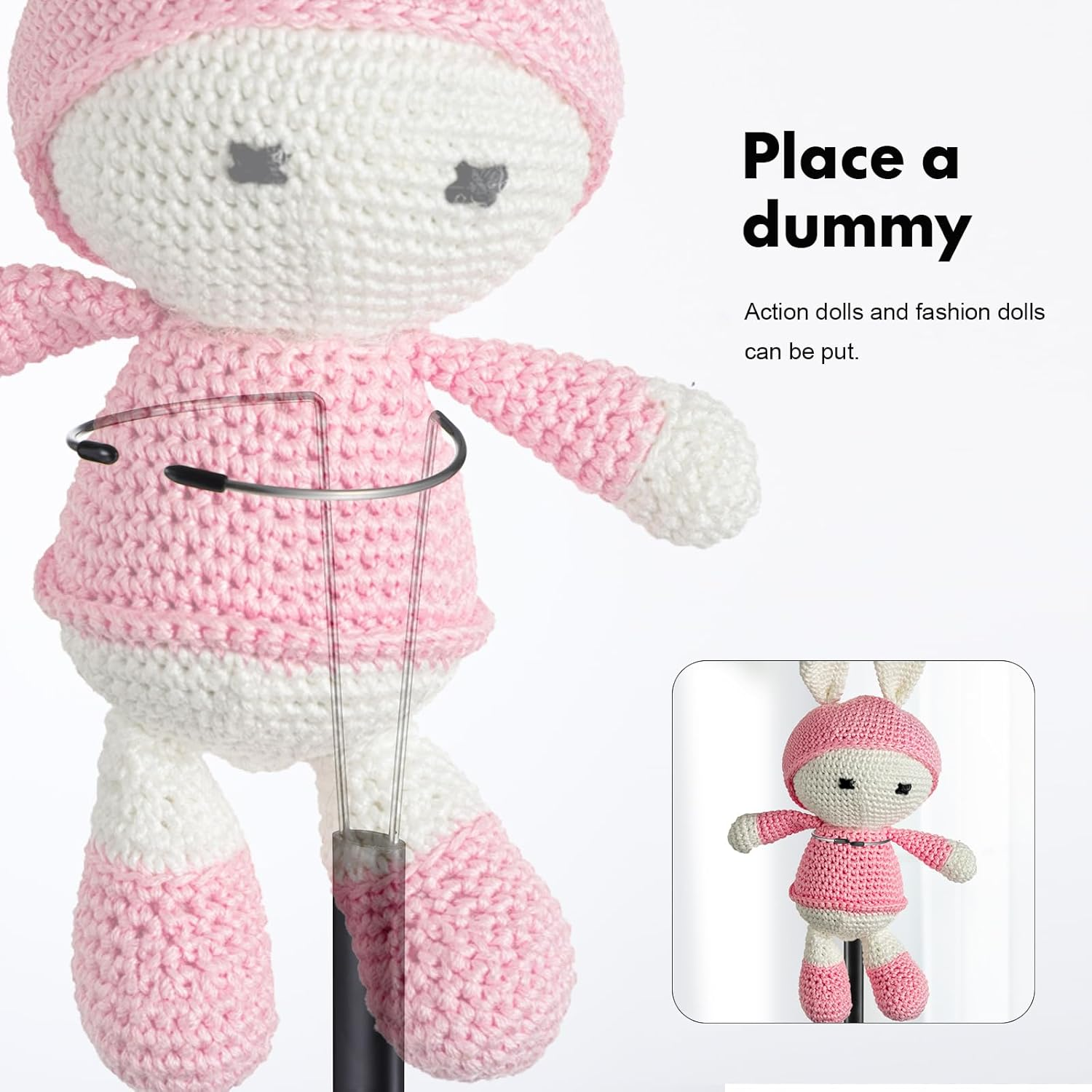 Alipis Doll Support Stands Black Adjustable Doll Stand Action Figure Display Stands Model Support Frame for Home Shop, 45CM