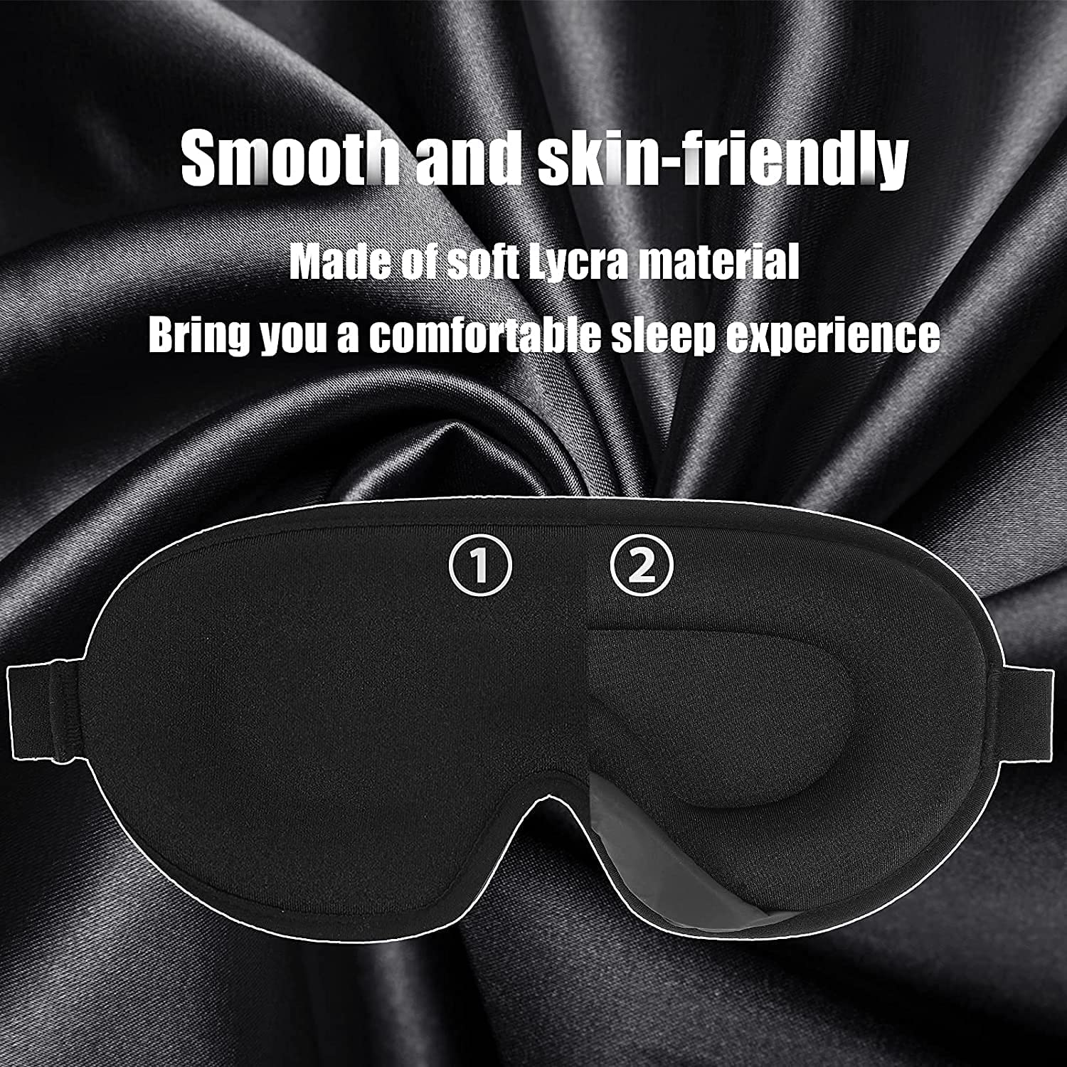 Sleep Mask, NEESTARTLY 3D Concave Design, Non Pressure, Ultra-Soft, Adjustable Eye Mask for Women Men, Eye Shades for Travel/Naps/Yoga/Insomnia image number 6