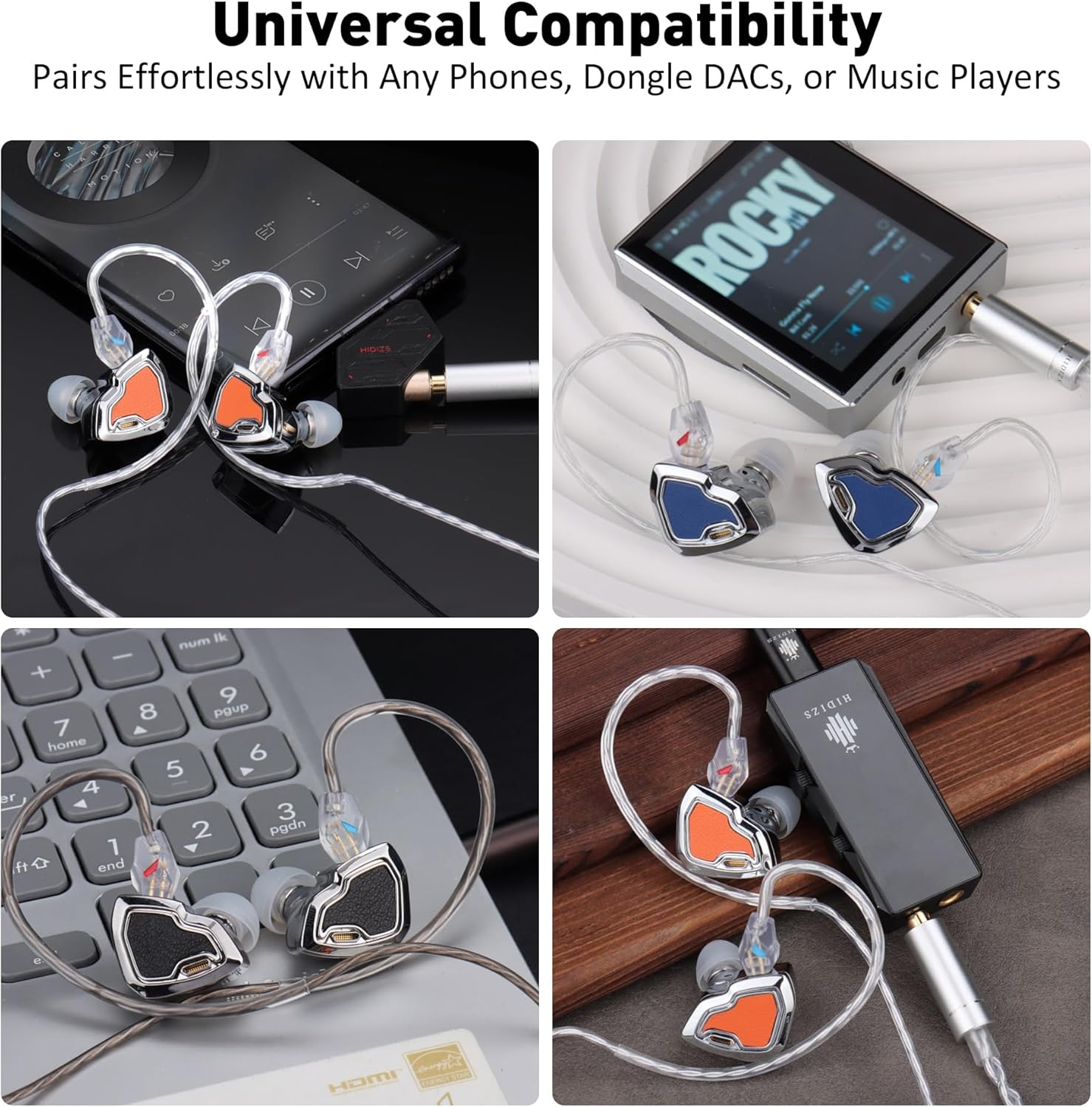 Hidizs MS2 Pro In-Ear Monitors, Hybrid Hifi Wired IEM, 1BA+1DD Dual Drivers, Detachable 0.78Mm 2 Pin Cable Replaceable Pneumatic Sound Tuning Filters for Audiophile Singer Musician image number 3