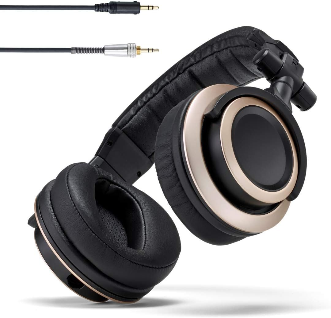 Status Audio CB-1 Closed Back Studio Monitor Headphones with 50Mm Drivers - for Music Production, Mixing, Mastering and Audiophile Use (Black & Gold) image number 4