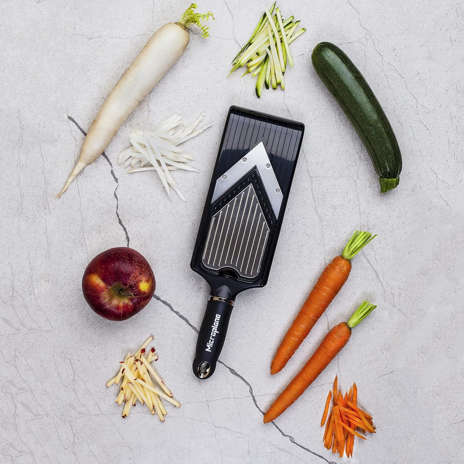 Microplane Adjustable V-Blade Slicer with Julienne Feature Stainless Steel/Black image number 6