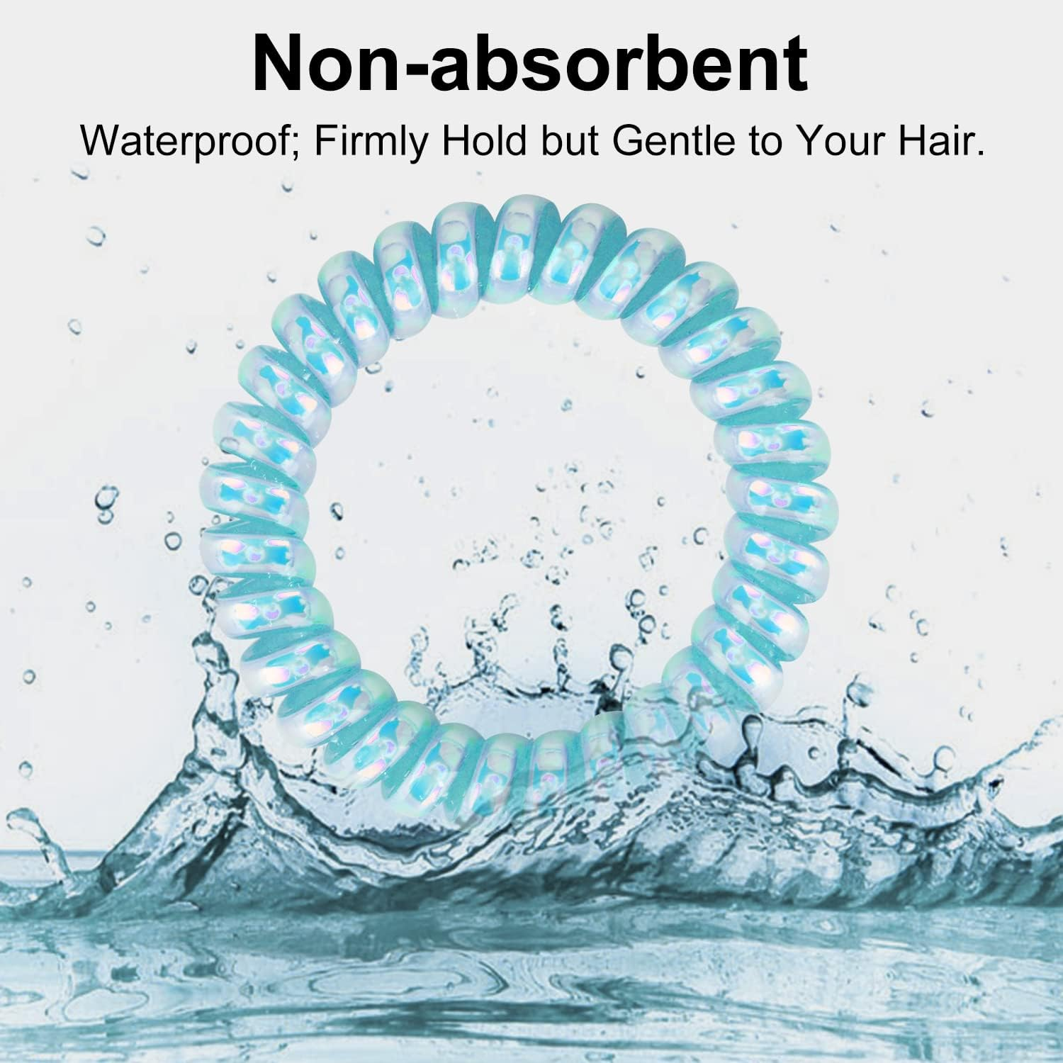 Jesslab Spiral Hair Ties, 10 Pcs Traceless Phone Cord Hair Ties Plastic Coil Hair Ties Ponytail Holders No-Damage Hair Accessory for Girls Women Ladies, Color Assorted, Set 13 image number 1