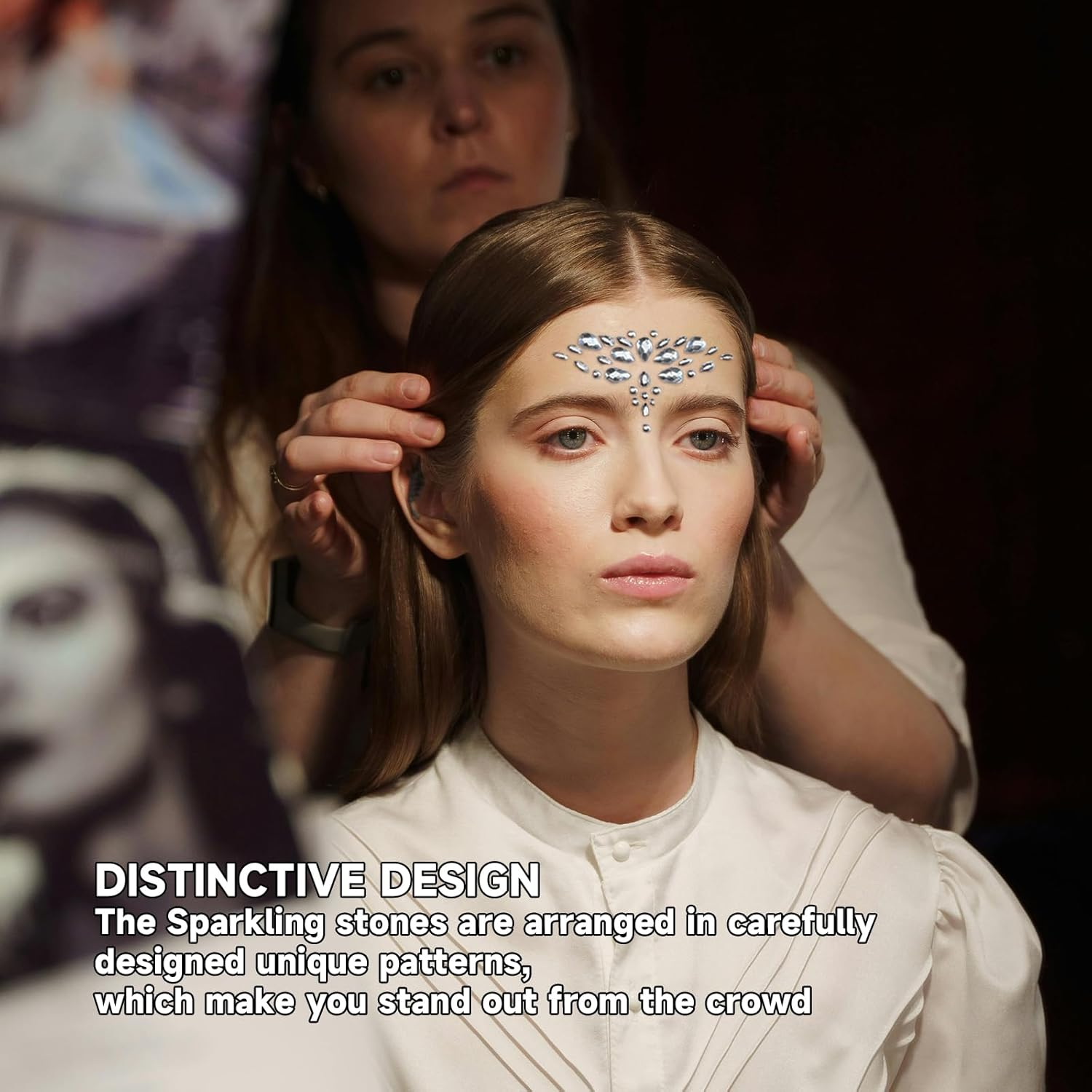 Xlihdzum 10 PCS Mermaid Face Gems Glitter,Rhinestone Rave Festival Face Stickers Jewels, Crystals Face Stickers for Eyes Face Body - Ideal for Creating a Stylish Bindi