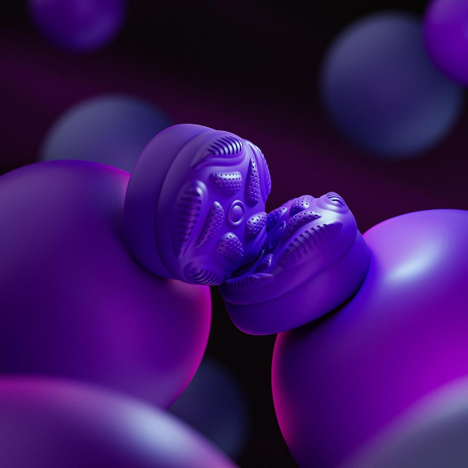 Playvital Thumb Grips for Steam Deck LCD & OLED (4-Pack), Thumb Cushion Caps with Anti-Slip Texture, Height-Boost Joystick Cover for Steam Deck Accessories - Raindrop Texture Purple image number 3