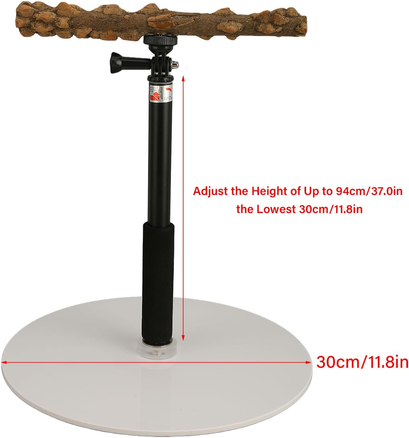 Play Stand, Adjustable Telescopic Stand, Naturals Wood Perch Play Stand with Potty Tray, Portable Bird Cage Branch Perch Accessories image number 4
