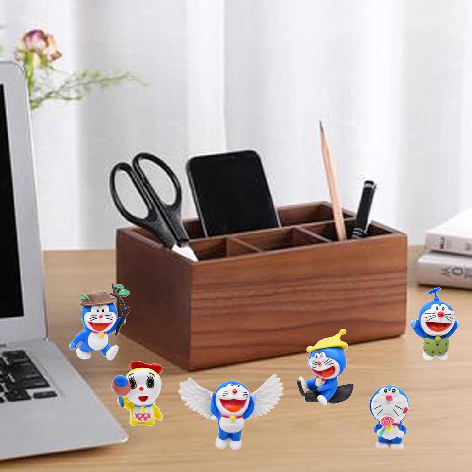 Doraemon Birthday Decoration - 6Pcs Figures, Cake Toppers, Table, Living Room, Car & Room Decor, Blue, Unisex, Age 3+ image number 2