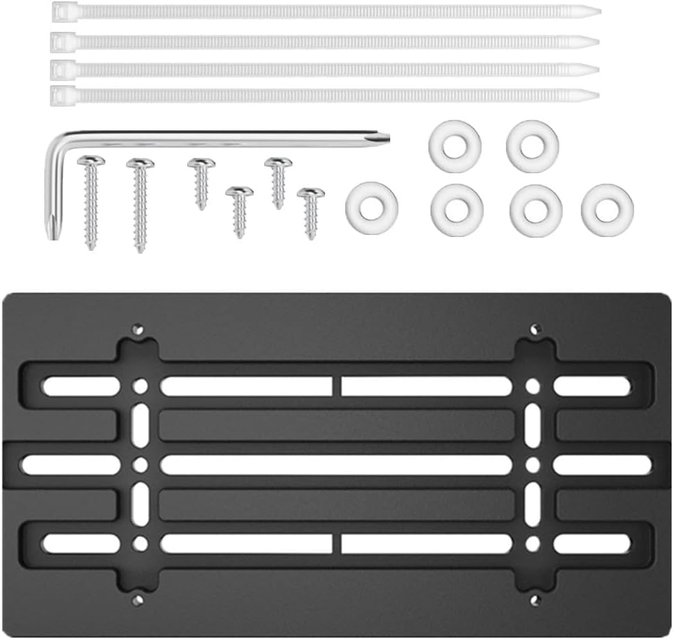 Black License Plate Bracket Holder,Number Plate Holder,Car Number Plate Holder,Front License Plate Bracket with 6 Screws and Wrench Kit,Easy Mount,Frame Tag Universal for Car Truck Van SUV image number 1
