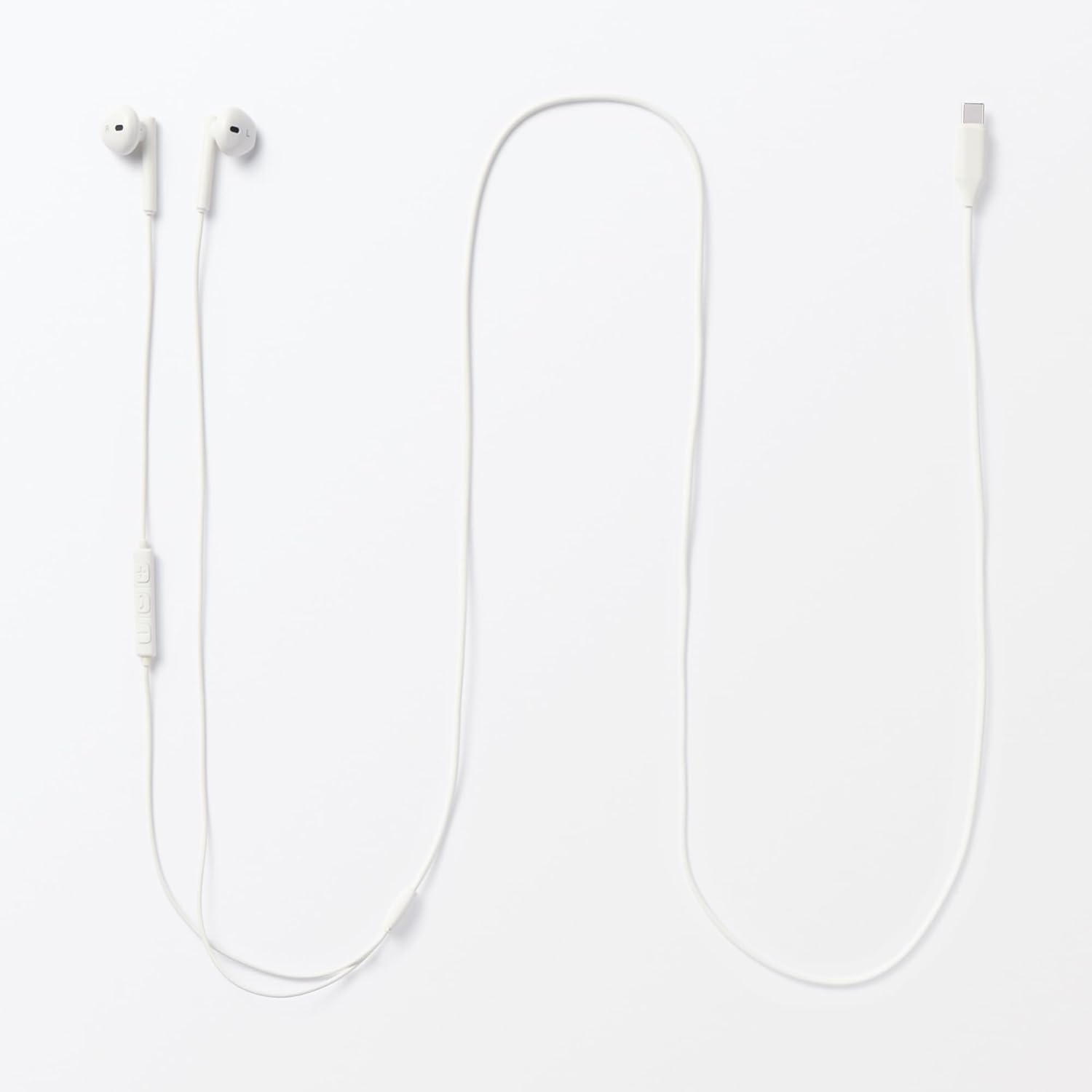 MUJI 84463532 Mobile Earbuds with Microphone/Usb-C Type, White/