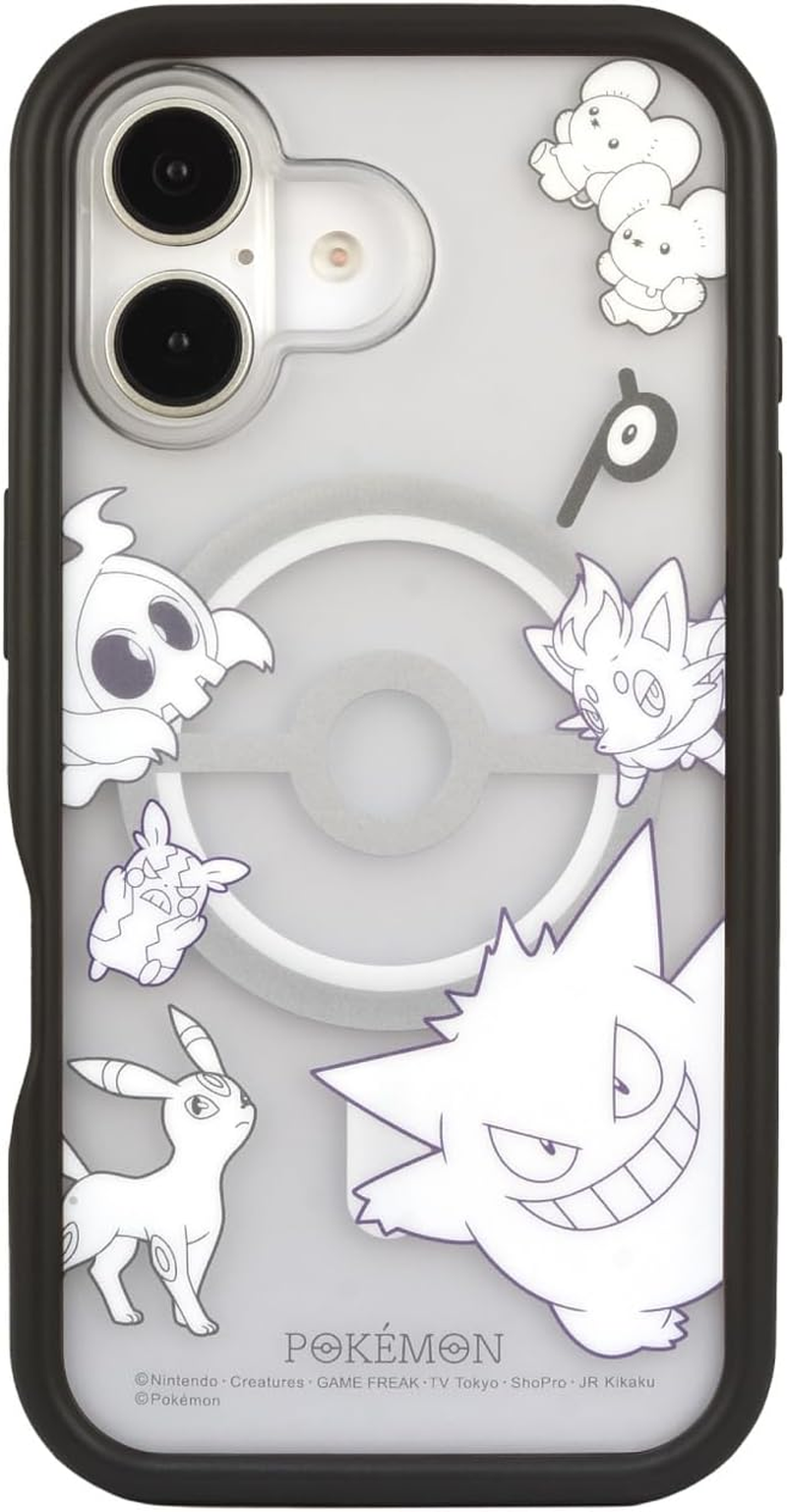 Gourmandies POKE-939BK Pocket Monster Iphone 16 Magsafe Plump Frame Case Black
