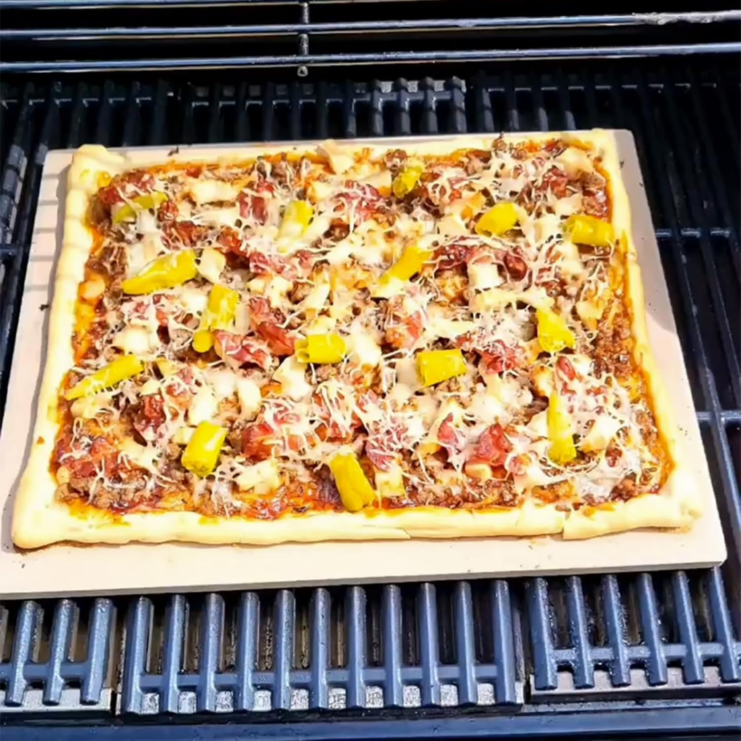 Extra Large Pizza Stone for Oven Baking, BBQ Grilling, 20" X 13.5" Rectangular Baking Stone Oven Bread Pan for Baking Bread, Universal High Temperature Cordierite BBQ Cooking Stone for Pellet Grill image number 2