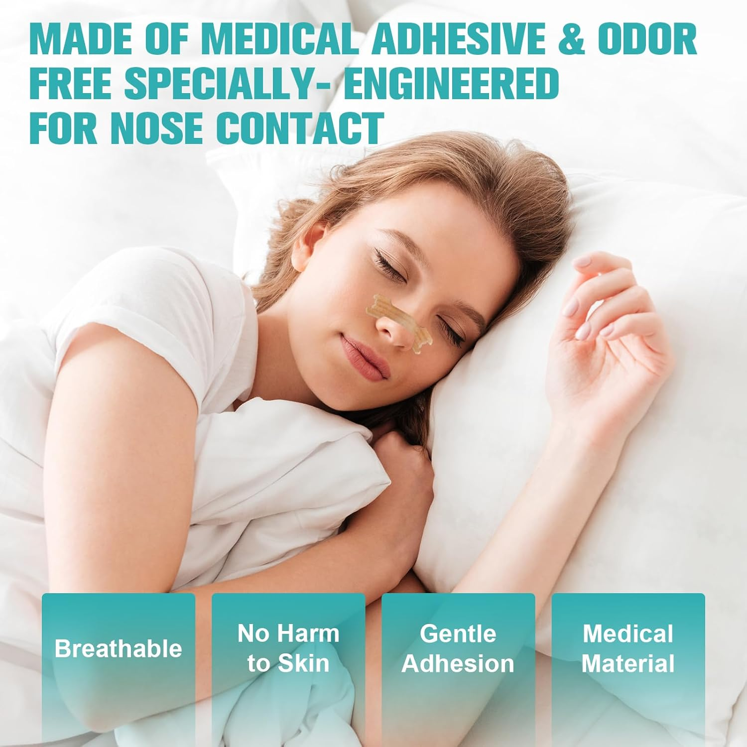 Nose Strips - Extra Strength Nasal Strips for Snoring, Breathing and Exercise - 50 Pack of Nose Tape for Sleeping image number 4