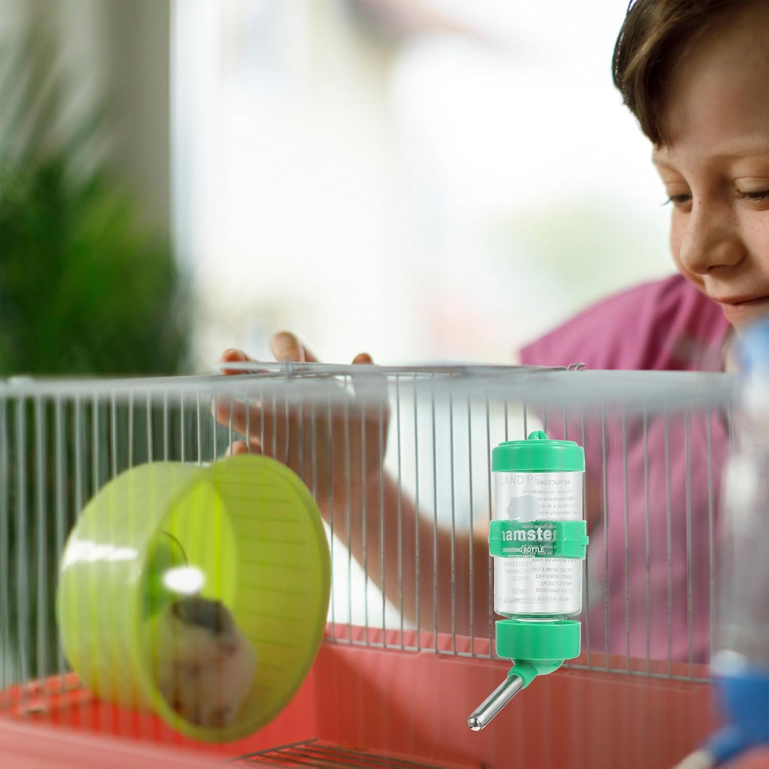 UKCOCO 3Pcs Small Animal Water Bottles Hanging Hamster Drinkers Convenient Chinchilla Pet Water Dispensers with Easy-Clean Nozzle for Guinea Pigs Ferrets and Mice Random Color