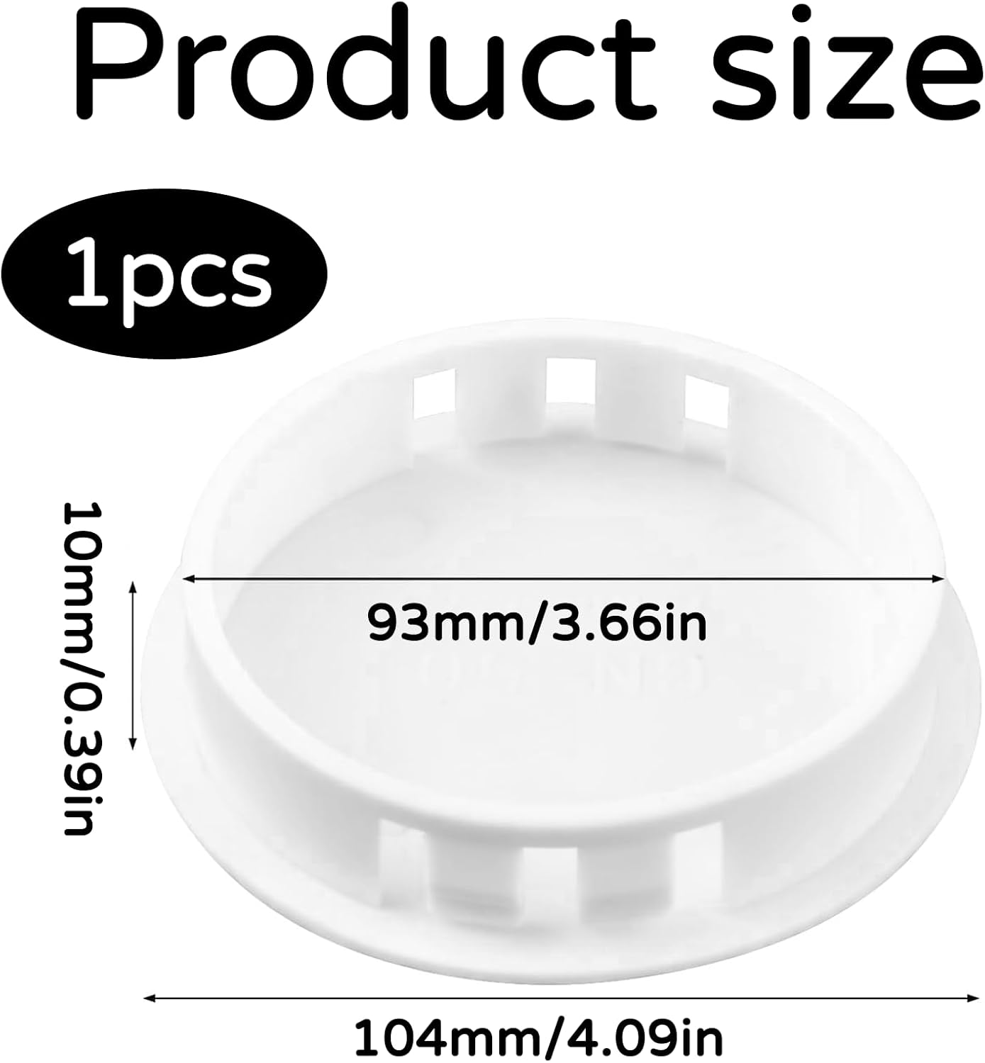 Ventilation Pipe Cover 100 Mm, Ventilation Pipe Cover for Sleeve Plugs, Spring Cover 100 Mm, PVC Pipe Cover, Spring Cover, Cover Cap, Ventilation Pipe End Cap, Uv-Resistant Asa Plastic (White image number 3