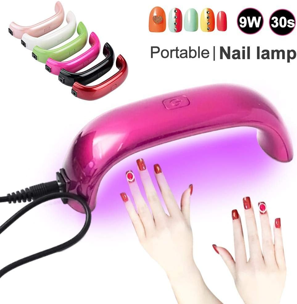 Nail Dryer Mini Portable Kids Nail Dryer 9W Led Uv Manicure Lamp Gel Nail Dryer Nail Polish Nail Art Tools Household with USB Cable Nail Lamp image number 5